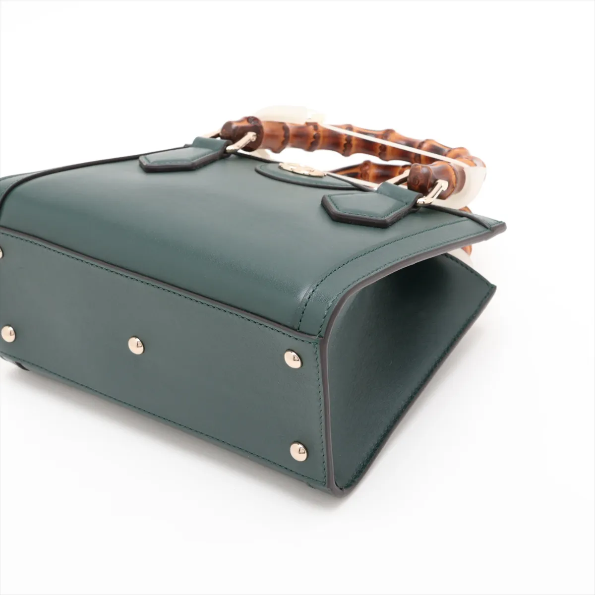 Bamboo Diana Small Leather 2-Way Handbag, Green, 832936 — view 3