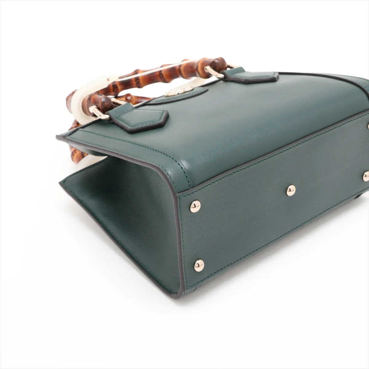Bamboo Diana Small Leather 2-Way Handbag, Green, 832936 — view 4