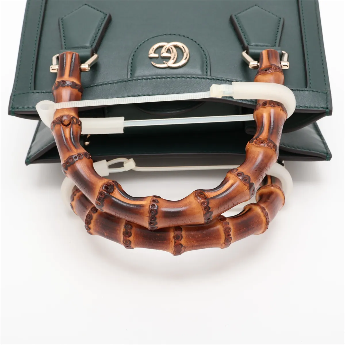 Bamboo Diana Small Leather 2-Way Handbag, Green, 832936 — view 5