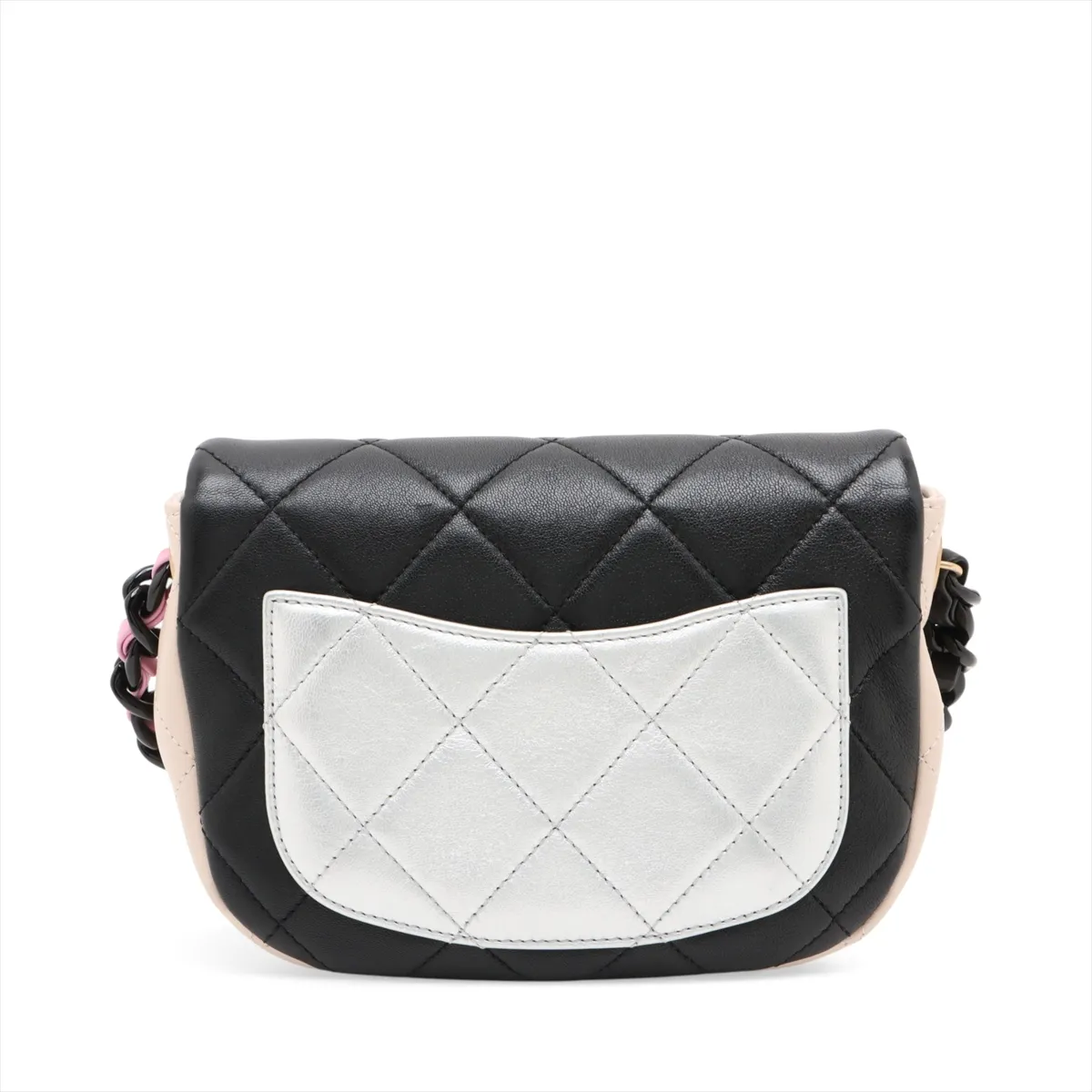 Mini Matelasse Lambskin Chain Shoulder Bag Multicolor Gold x Black Hardware C2PJ9P6J Random Plate — view 2