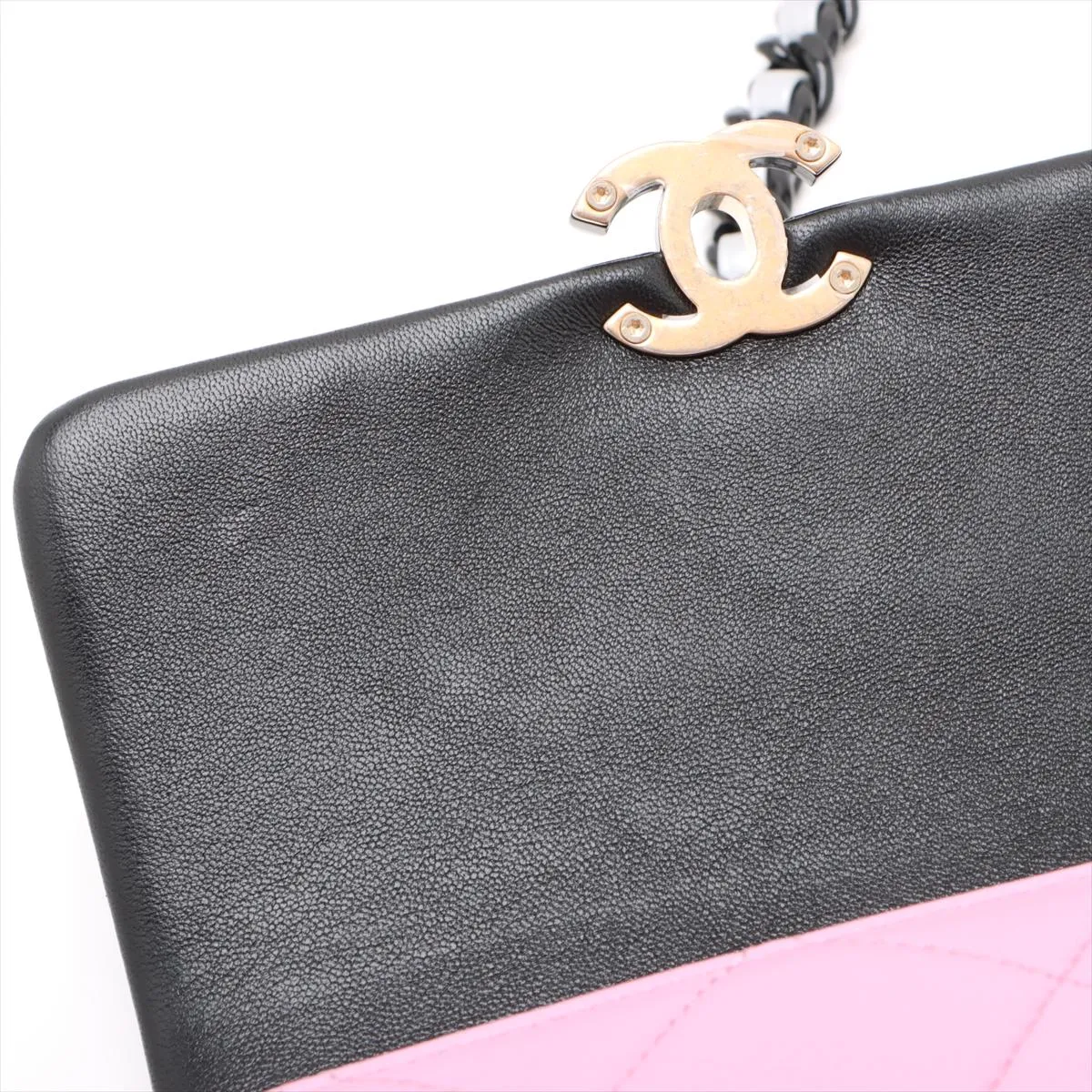 Mini Matelasse Lambskin Chain Shoulder Bag Multicolor Gold x Black Hardware C2PJ9P6J Random Plate — view 10
