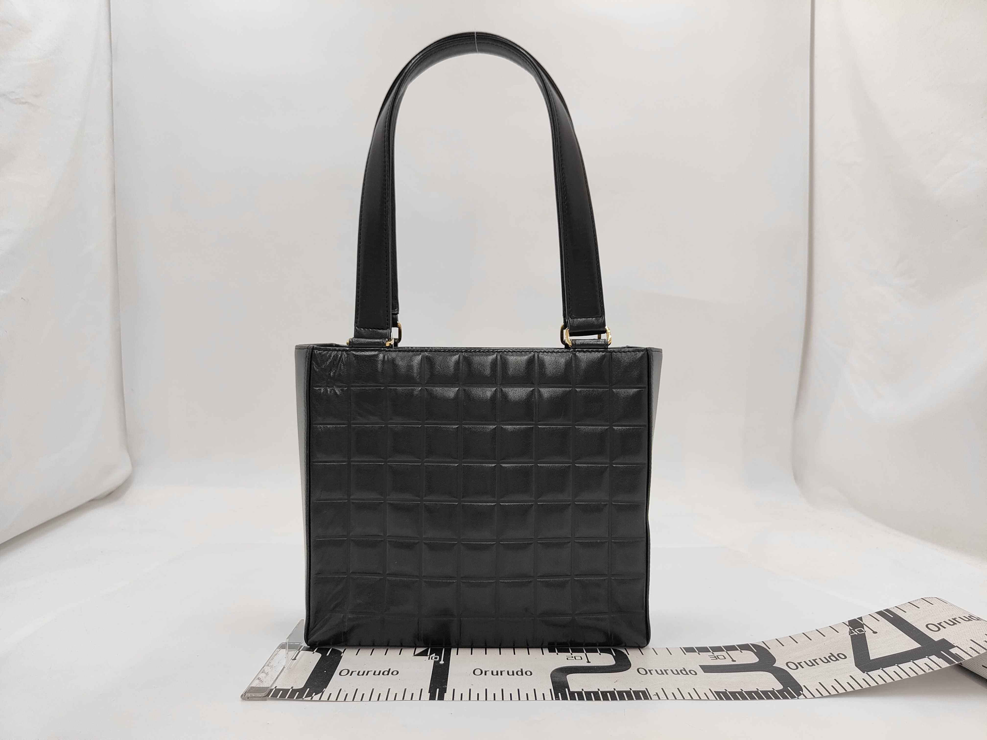Lambskin Chocolate Bar Black Tote Bag (with Authenticity Card and Seal) — view 2