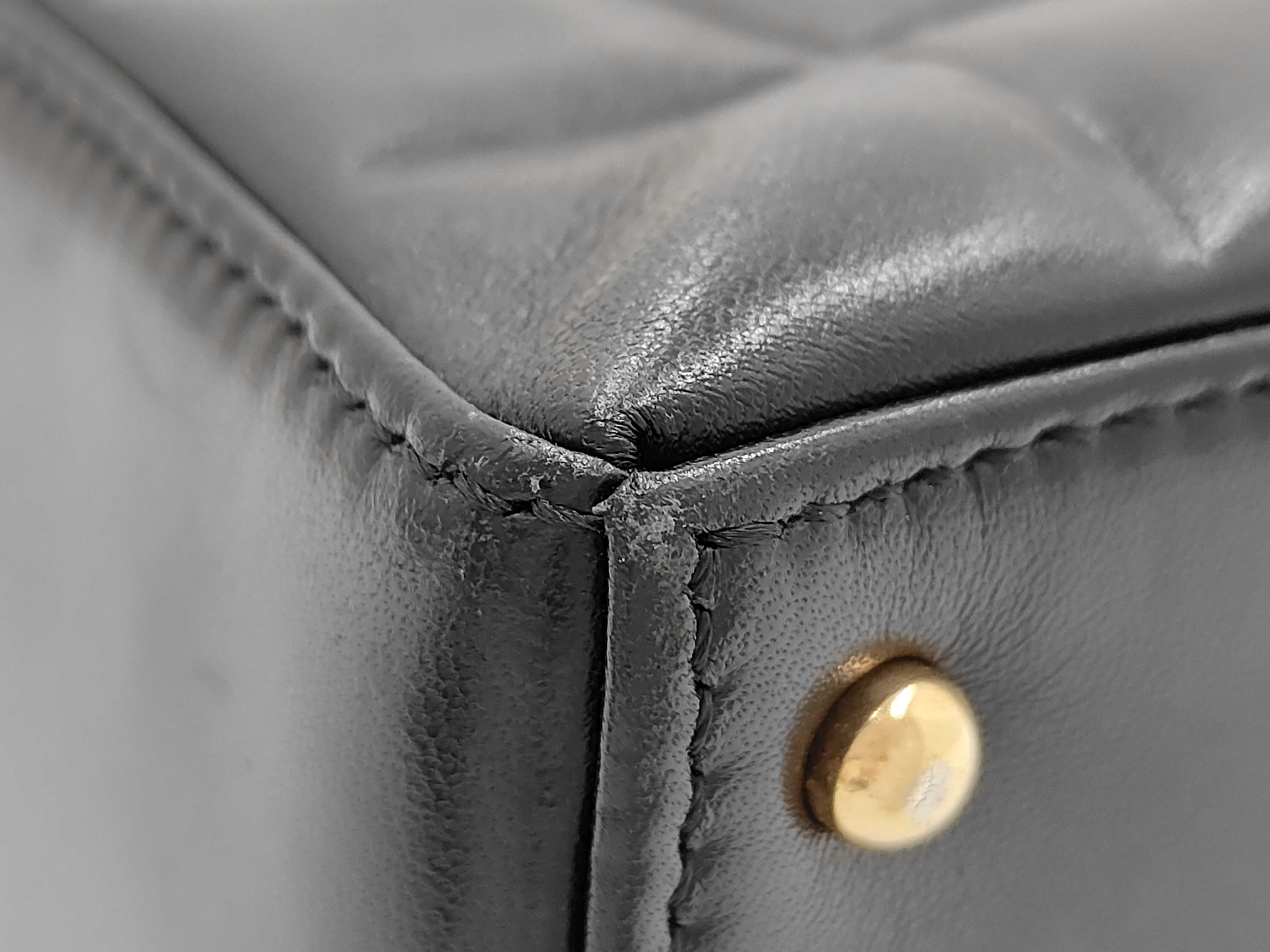 Lambskin Chocolate Bar Black Tote Bag (with Authenticity Card and Seal) — view 4