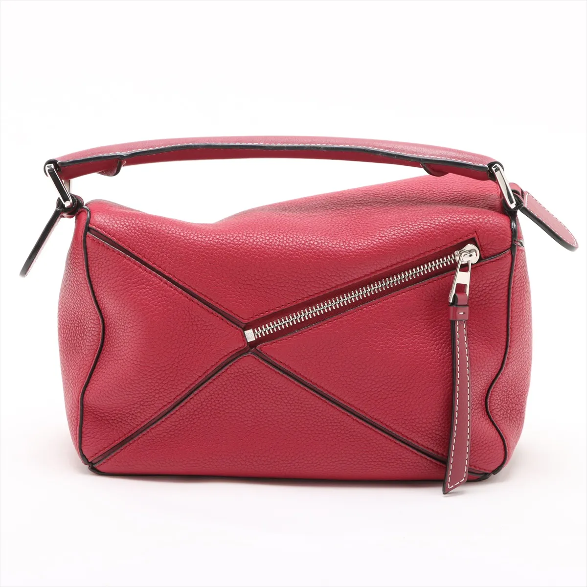 Puzzle Bag Small Leather 2WAY Handbag Red — view 2