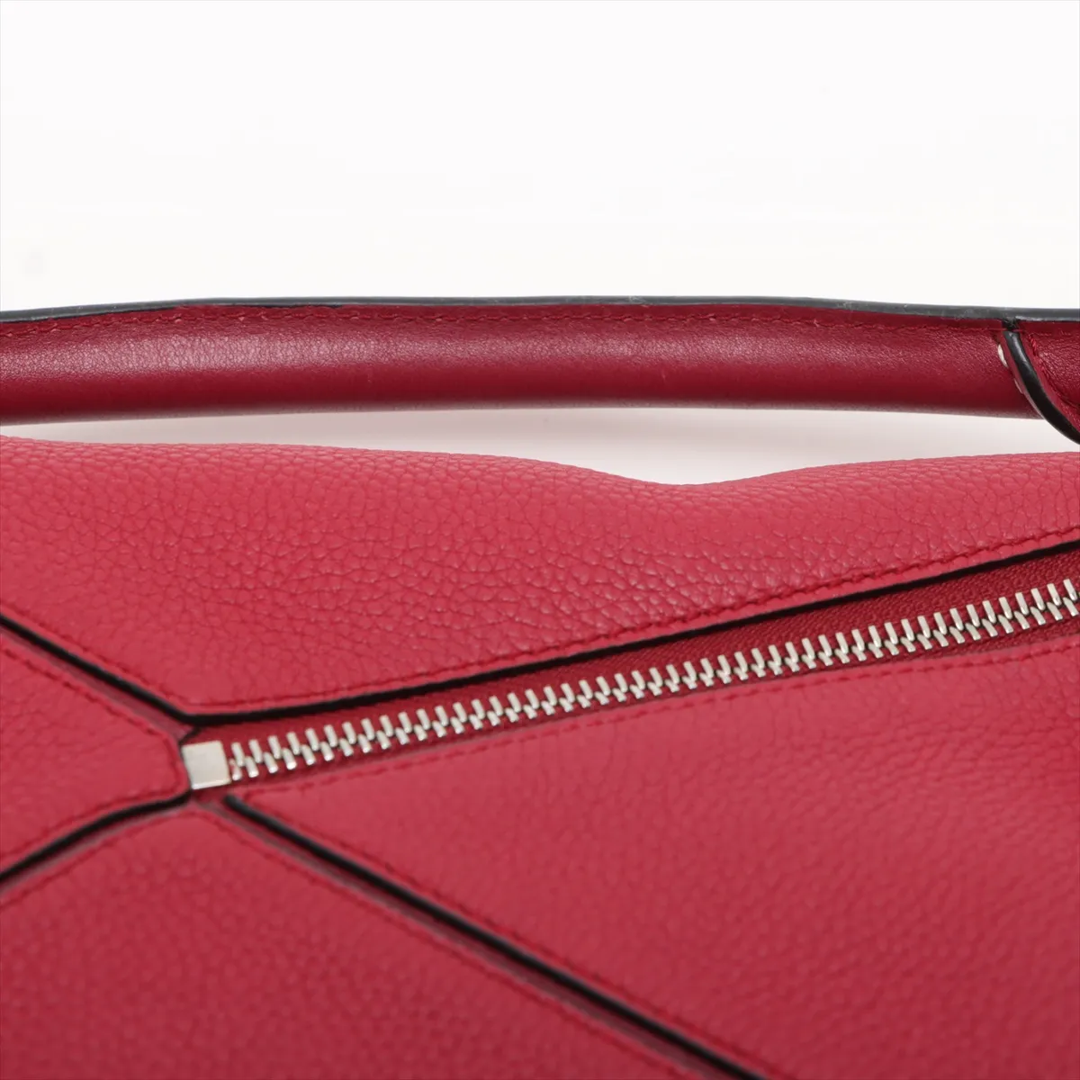 Puzzle Bag Small Leather 2WAY Handbag Red — view 6