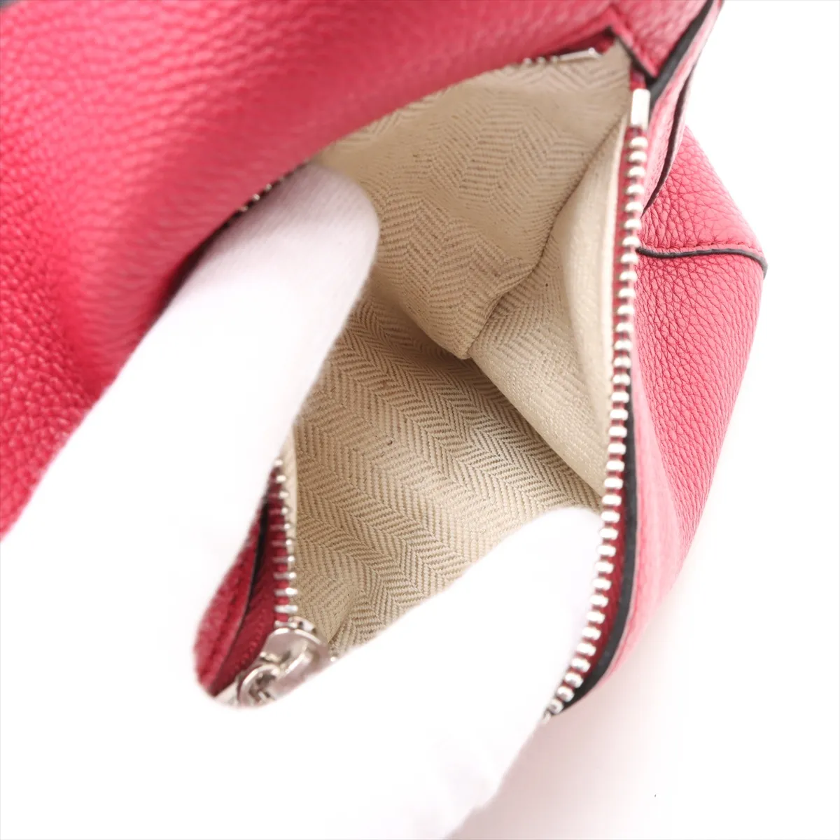 Puzzle Bag Small Leather 2WAY Handbag Red — view 9
