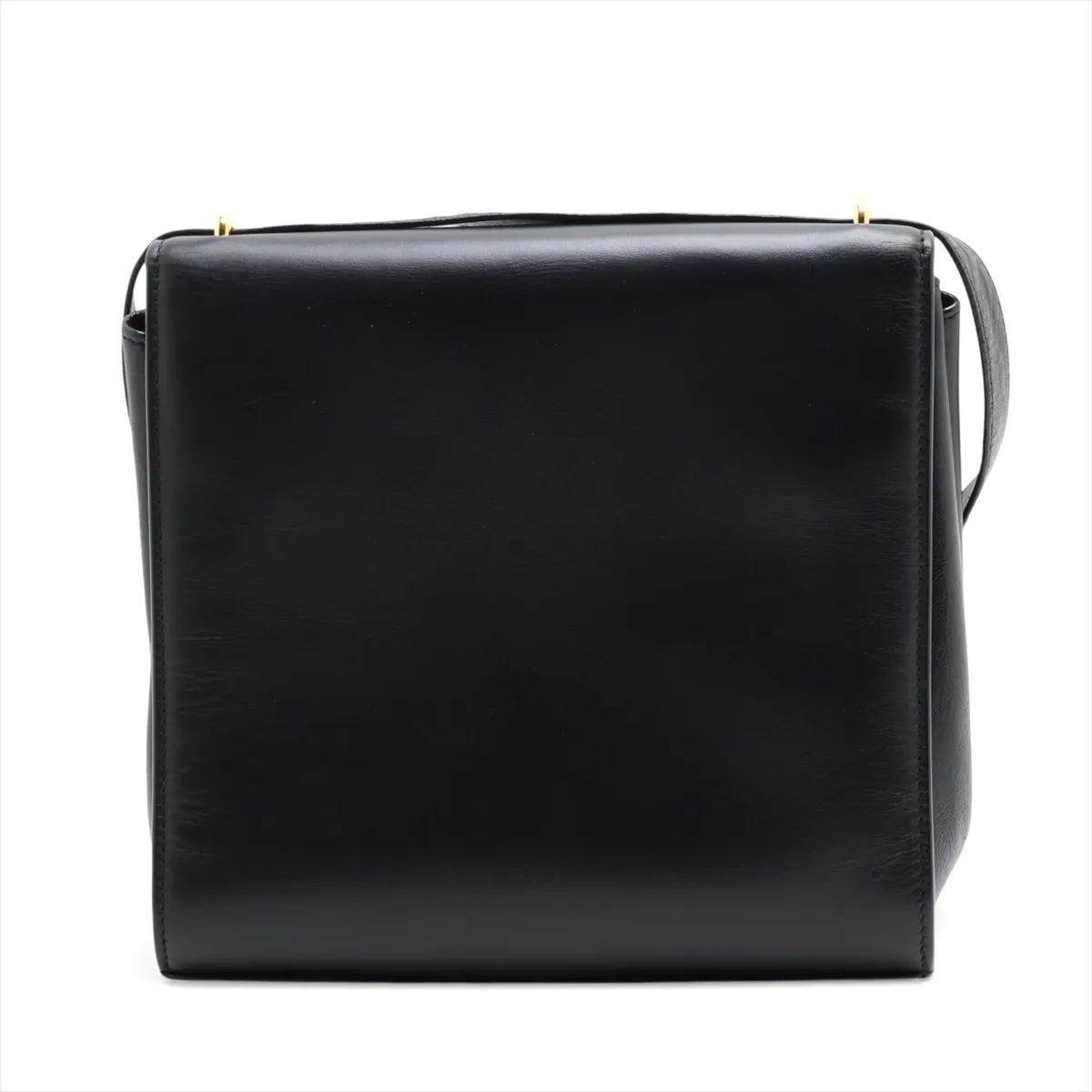 Clip Leather Shoulder Bag, Black — view 2