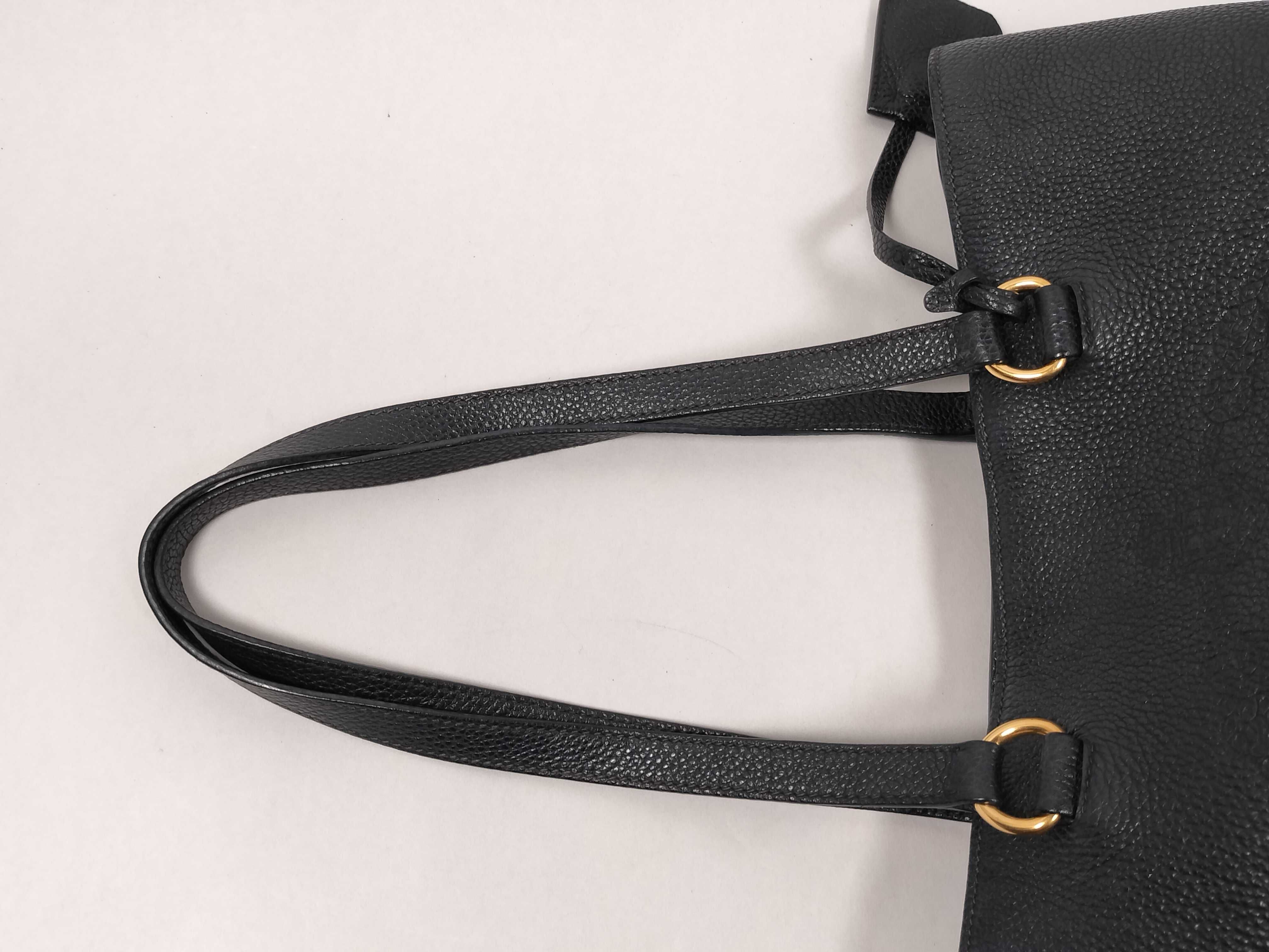 Canapa Logo All-Leather Tote Bag, Black — view 3