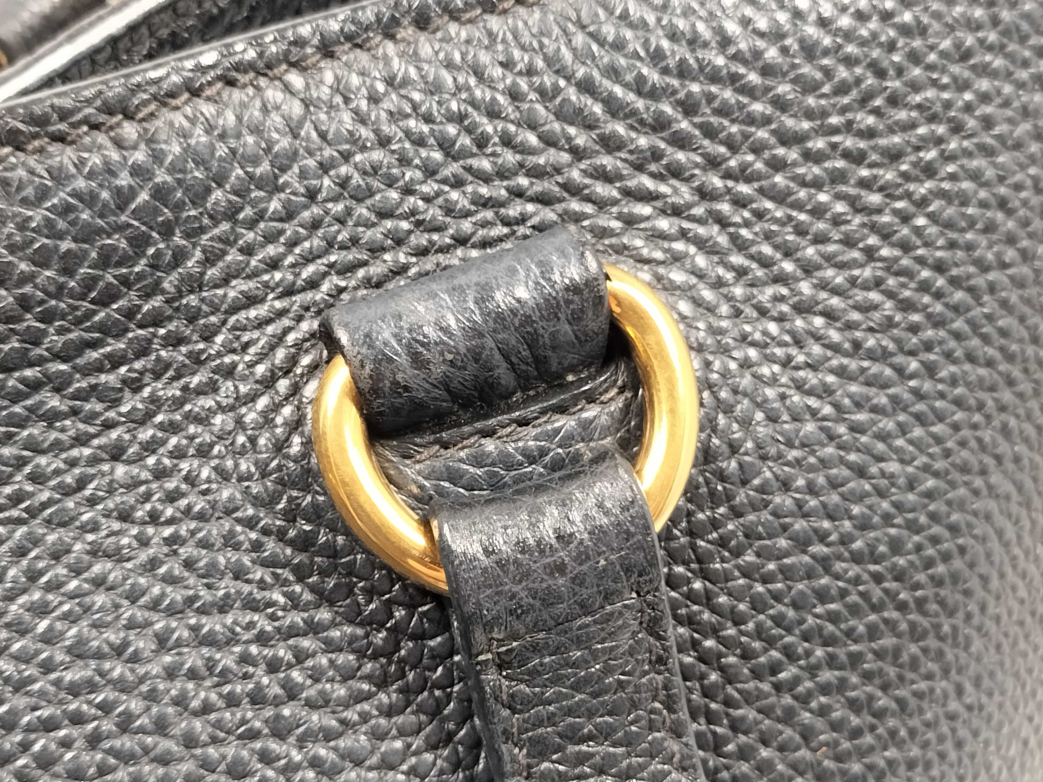 Canapa Logo All-Leather Tote Bag, Black — view 5