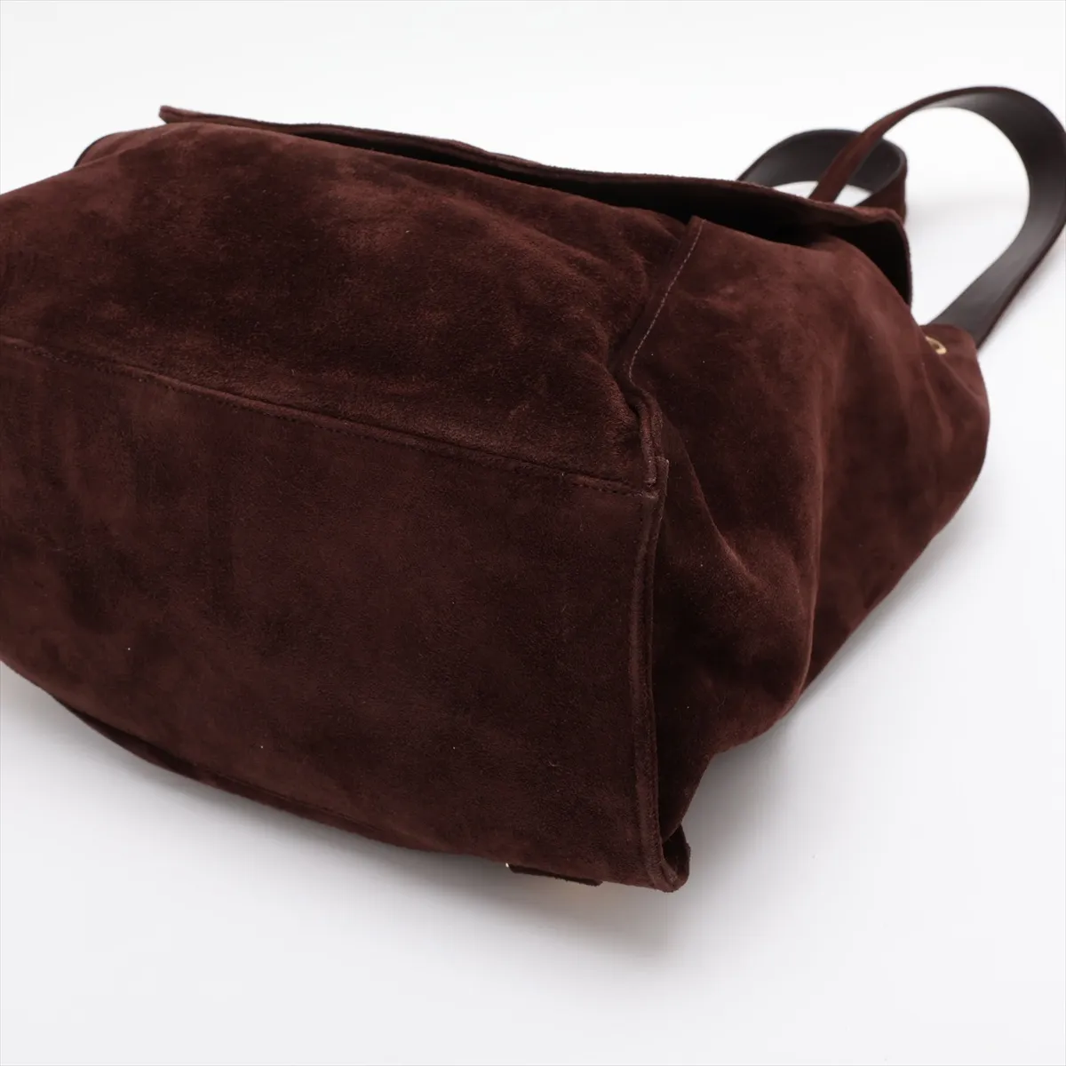 Coco Mark Suede Chain Backpack, Brown with Gold Hardware, Item No. 3635510 (Serial No. 3) — view 3