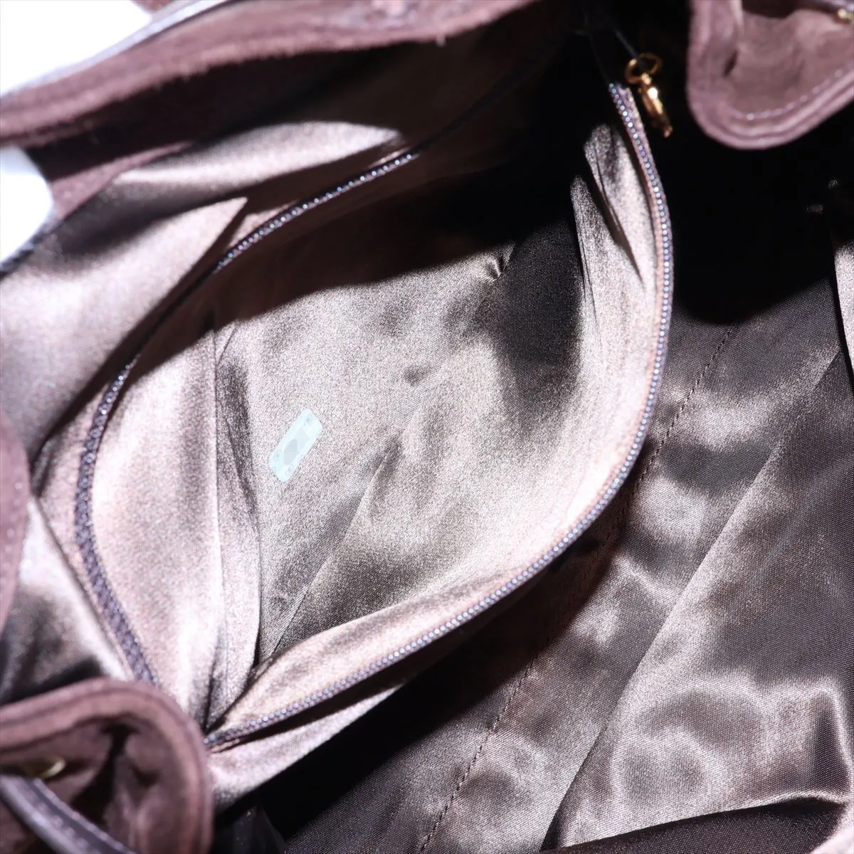 Coco Mark Suede Chain Backpack, Brown with Gold Hardware, Item No. 3635510 (Serial No. 3) — view 8