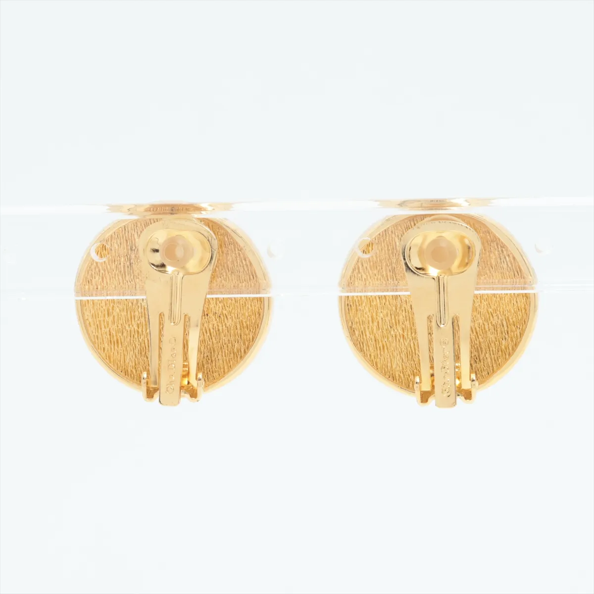 CD logo earrings (for both ears), GP gold. Shows signs of wear, — view 2
