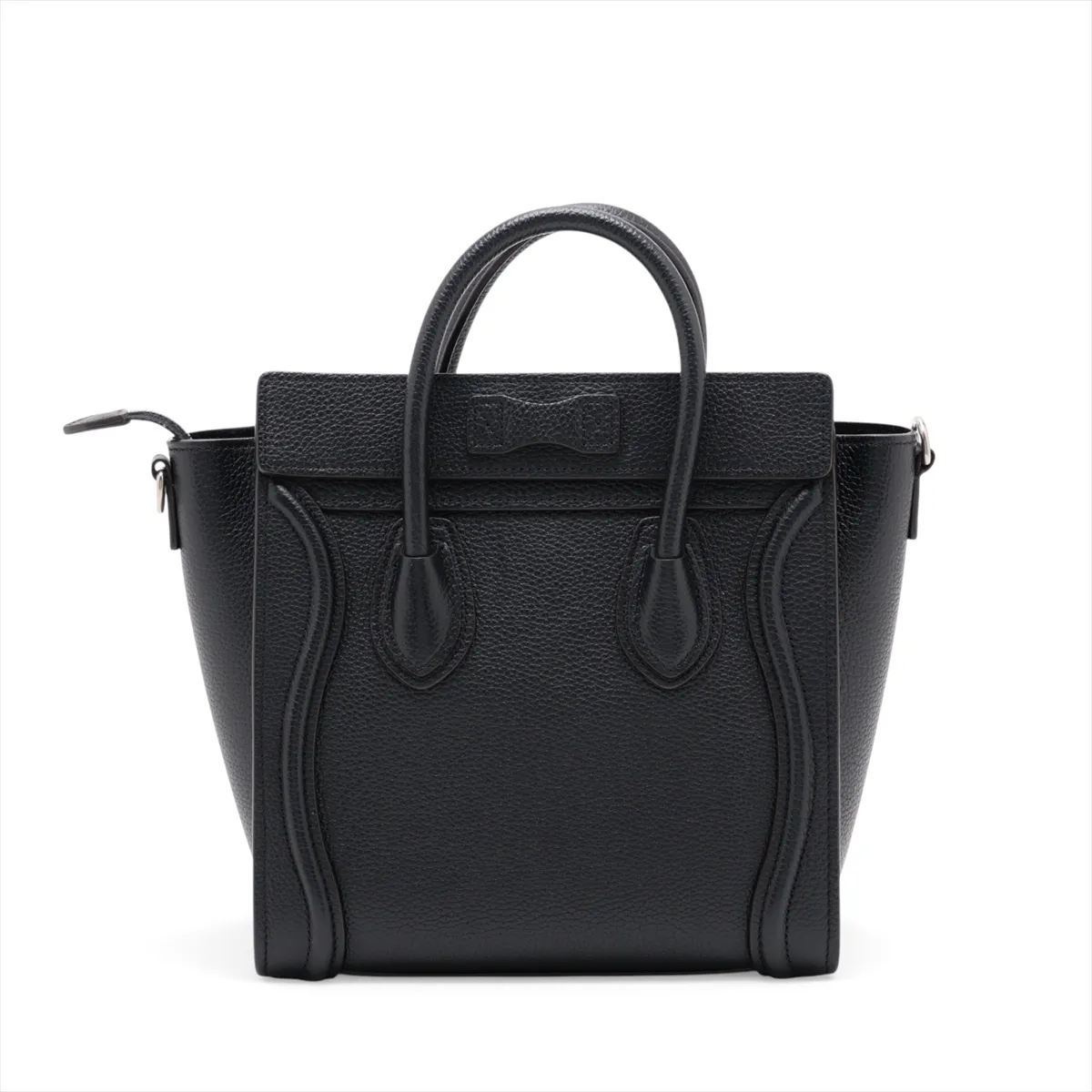 Luggage Nano Shopper Leather 2-Way Handbag, Black — view 2