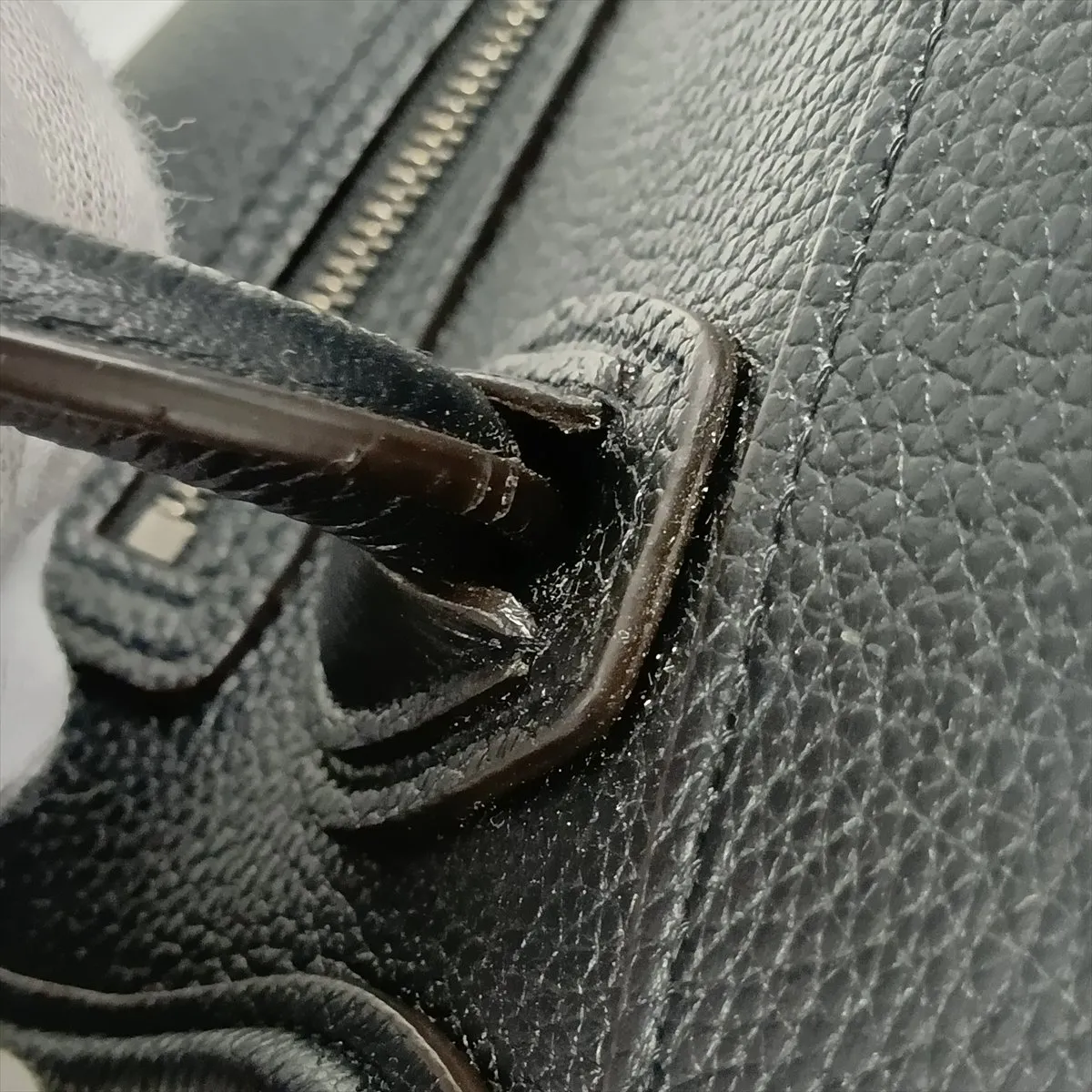 Luggage Nano Shopper Leather 2-Way Handbag, Black — view 11