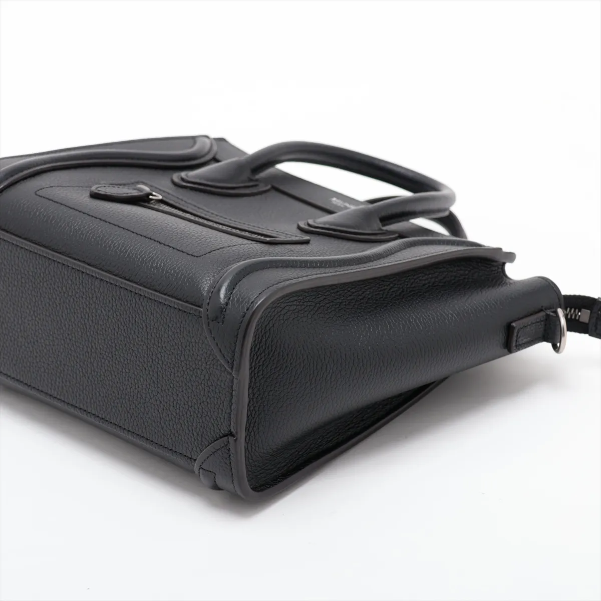 Luggage Nano Shopper Leather 2-Way Handbag, Black — view 3