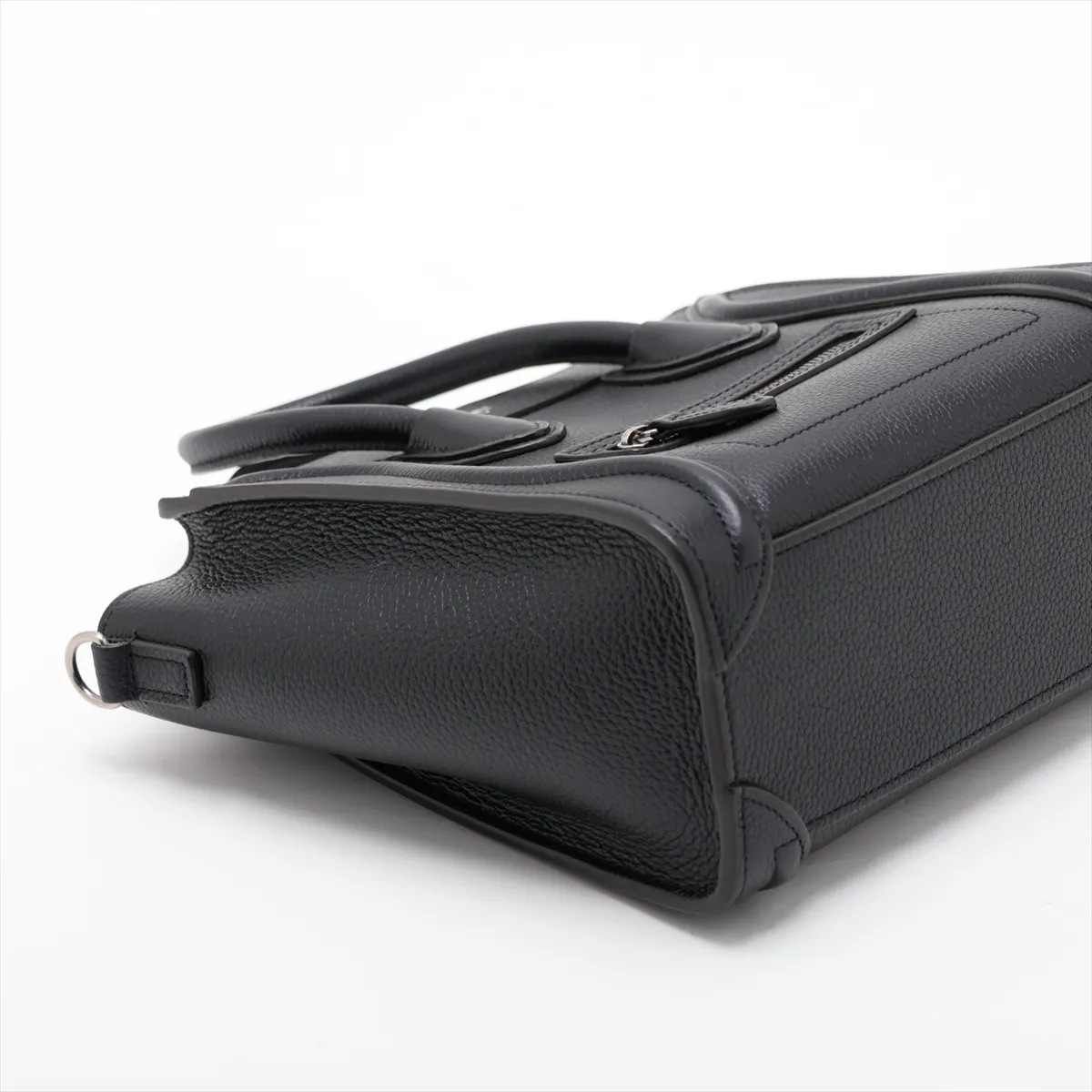 Luggage Nano Shopper Leather 2-Way Handbag, Black — view 4