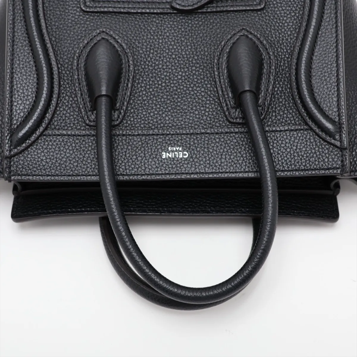 Luggage Nano Shopper Leather 2-Way Handbag, Black — view 5