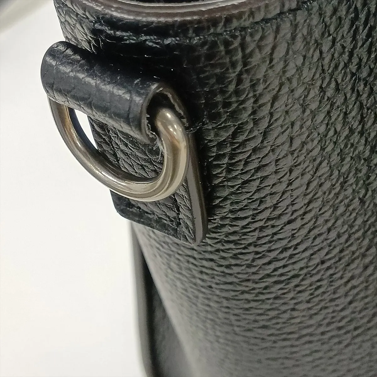 Luggage Nano Shopper Leather 2-Way Handbag, Black — view 10