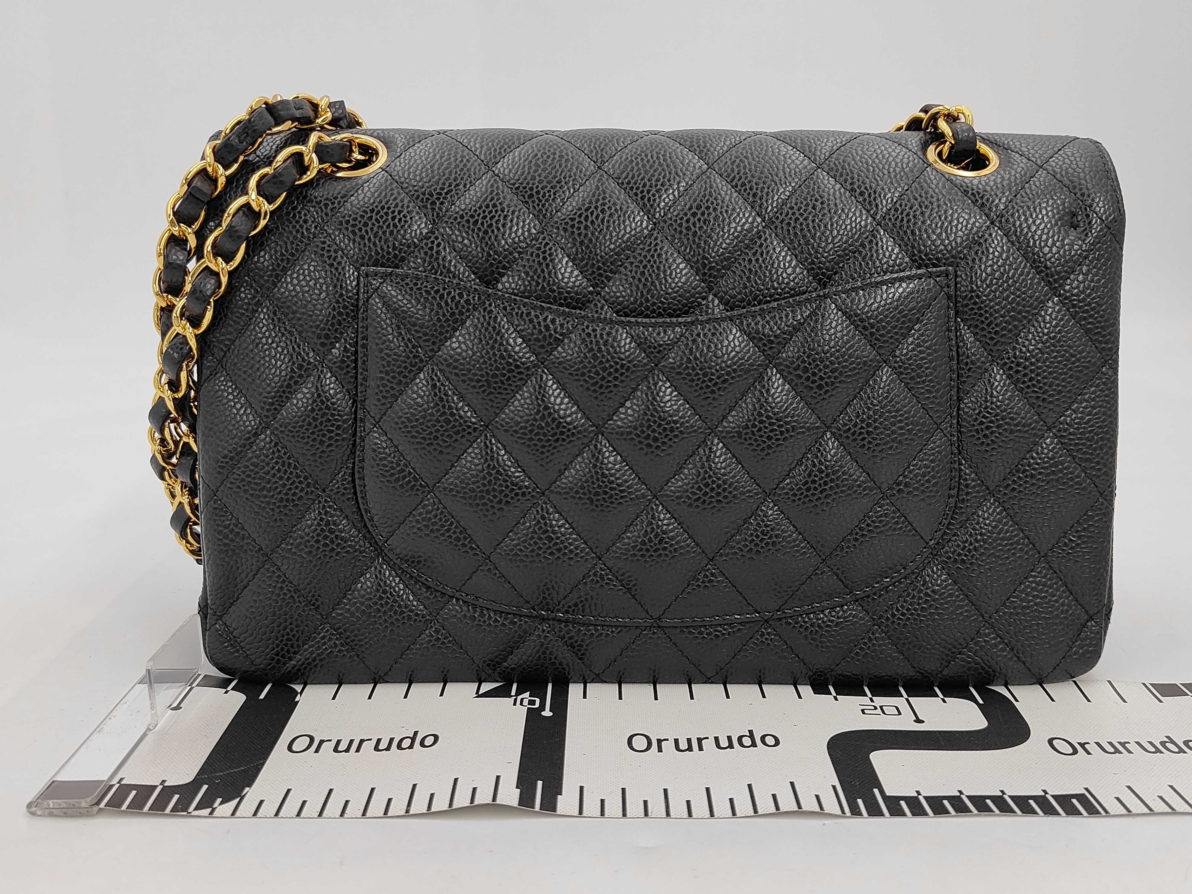 Matelassé 25 Double Flap Caviar Black Chain Shoulder Bag — view 2