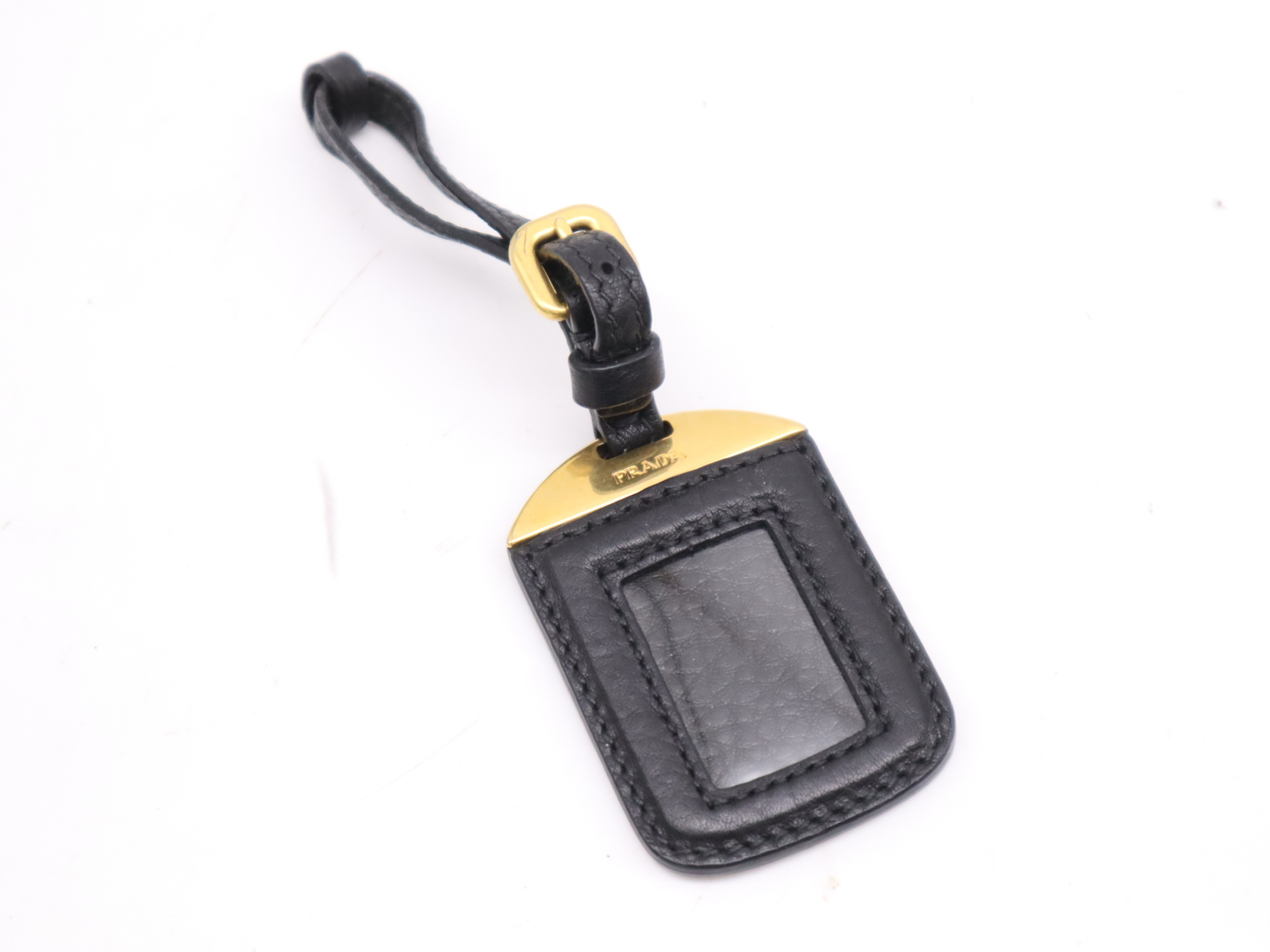 Leather Vitello Daino Leather Bag, Black, Gold Hardware, with Shoulder Strap and Name Tag, Tote Bag — view 15