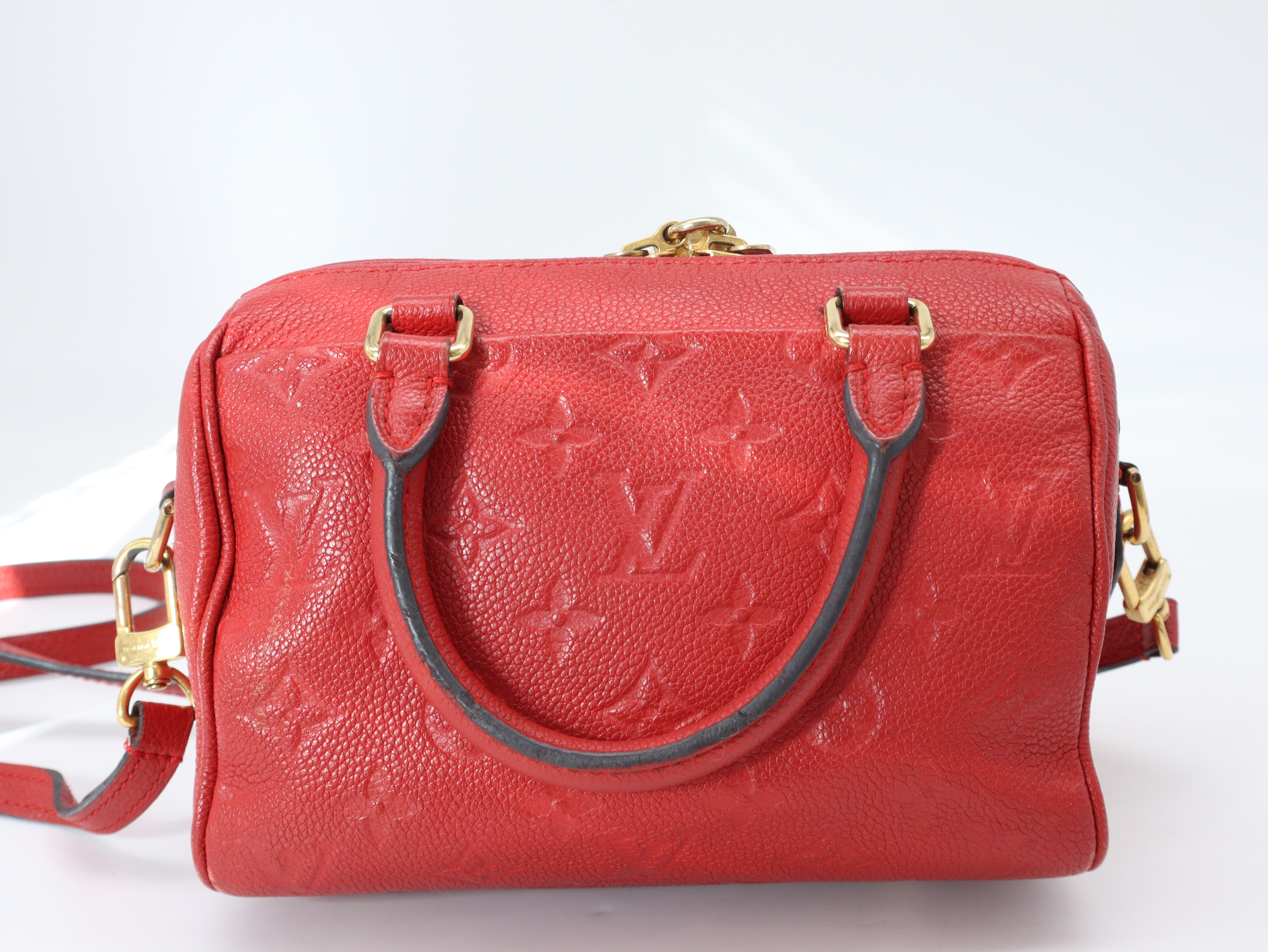 M42395 Monogram Empreinte Speedy Bandoulière 20 NM Cerise Handbag with Shoulder Strap and Padlock — view 2