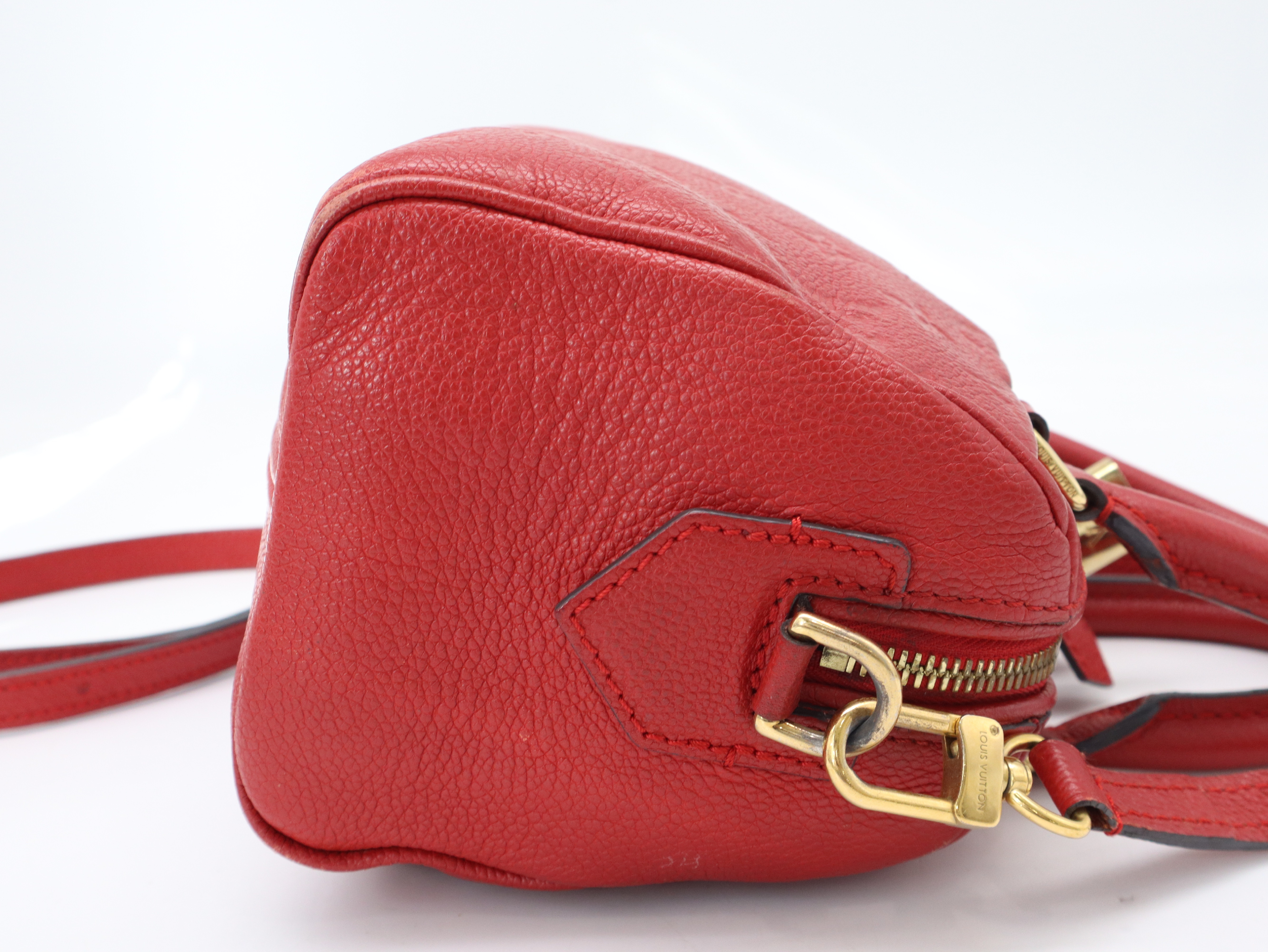 M42395 Monogram Empreinte Speedy Bandoulière 20 NM Cerise Handbag with Shoulder Strap and Padlock — view 5