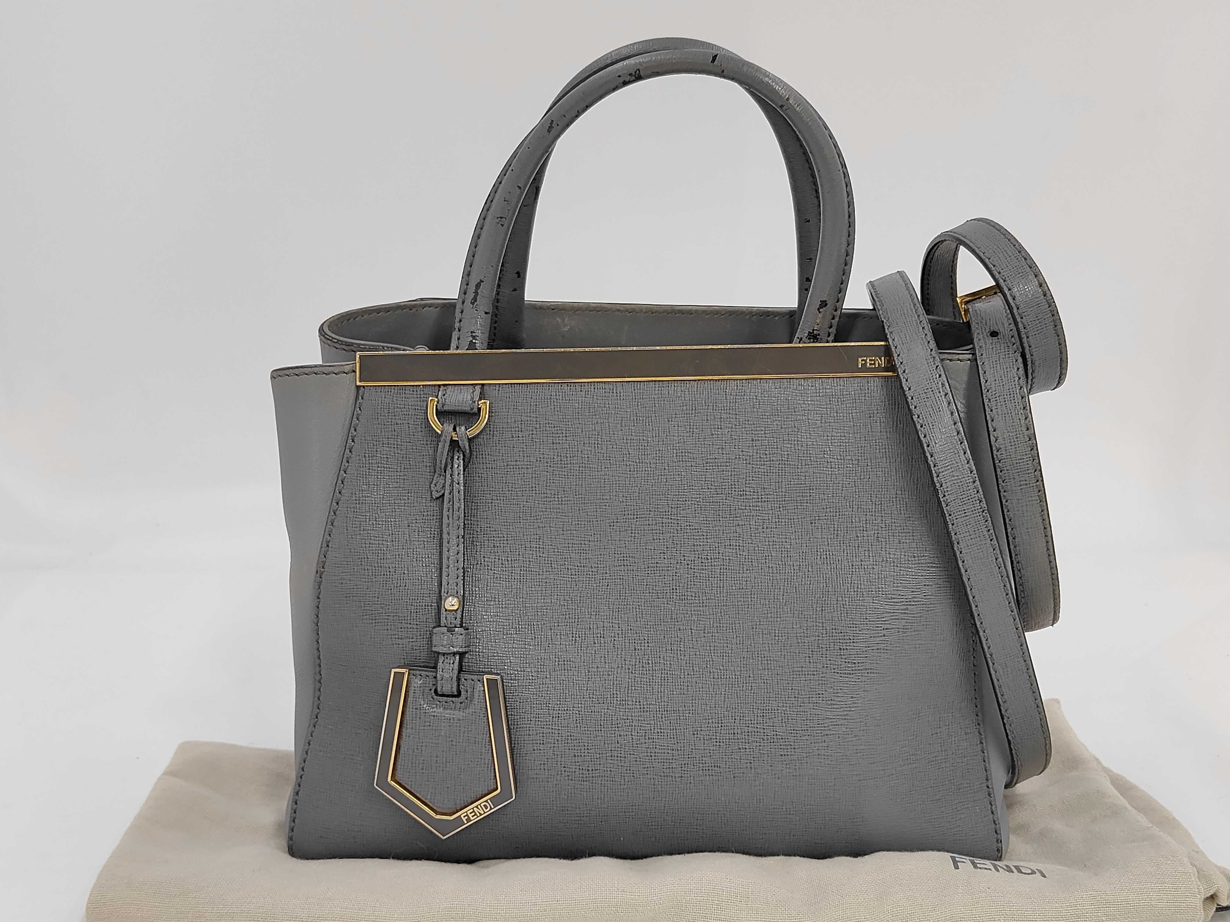 Petite 2Jours Leather Tote Bag in Dark Gray