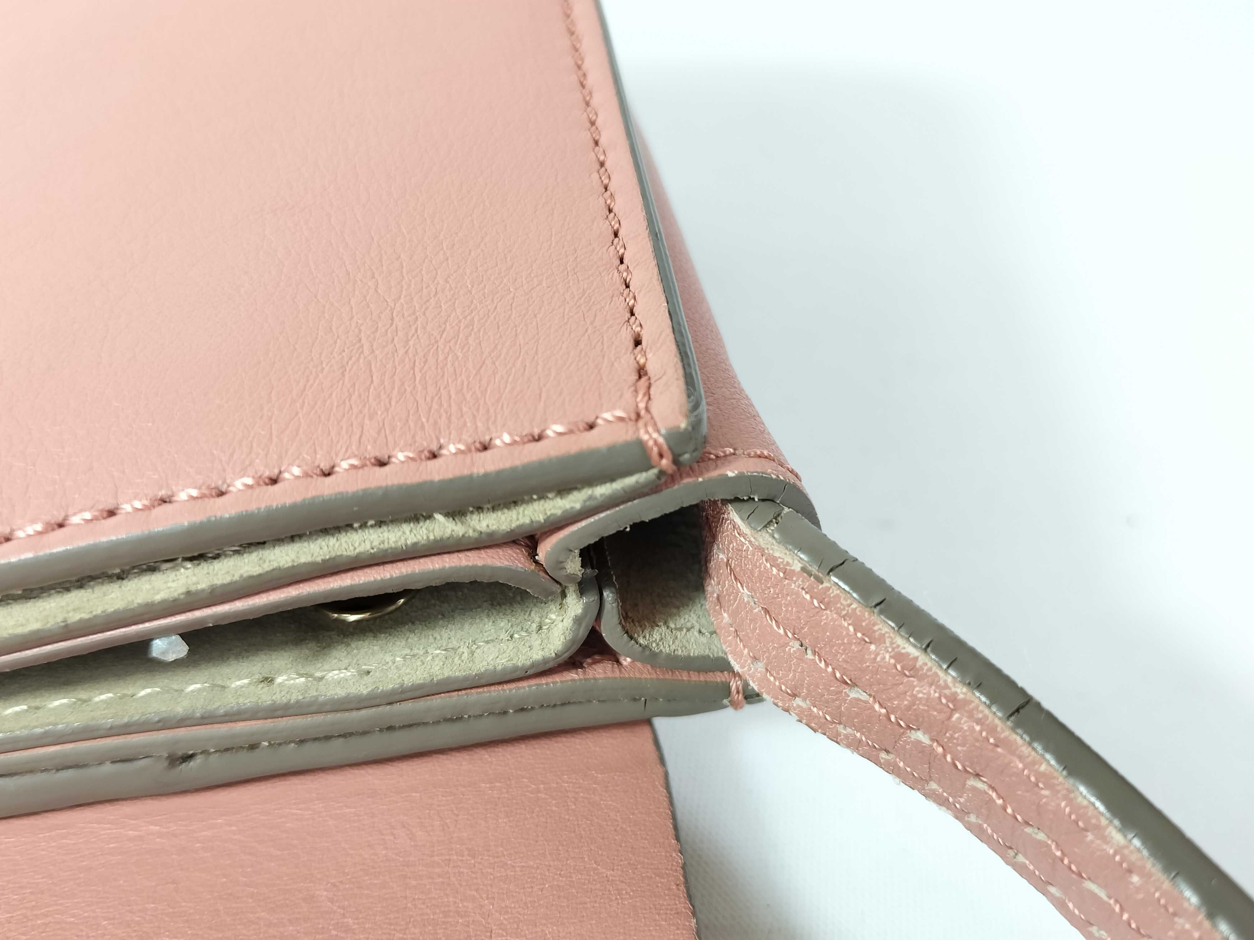 Faye Pink x Beige Suede & Leather Shoulder Bag — view 5