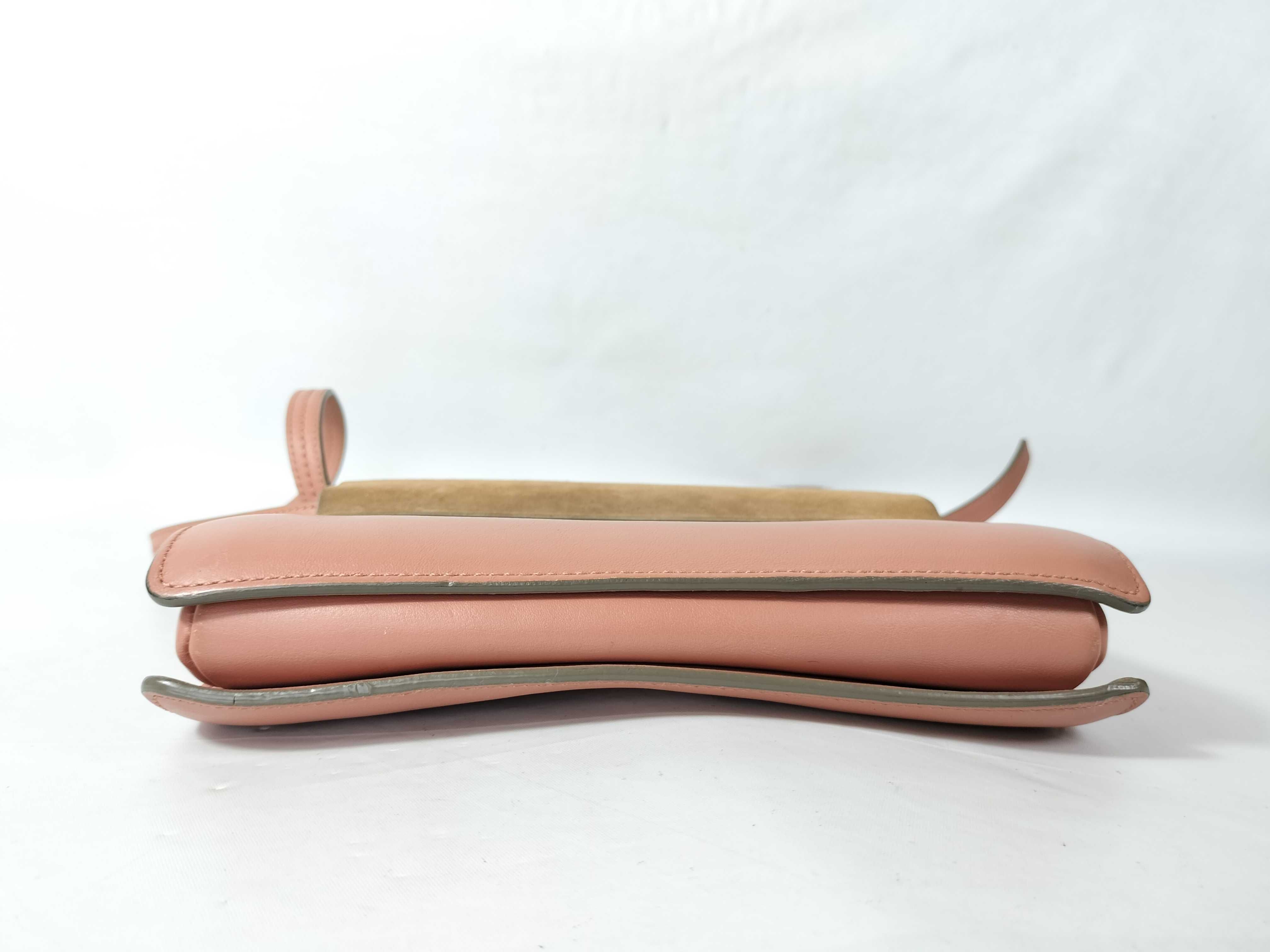 Faye Pink x Beige Suede & Leather Shoulder Bag — view 7