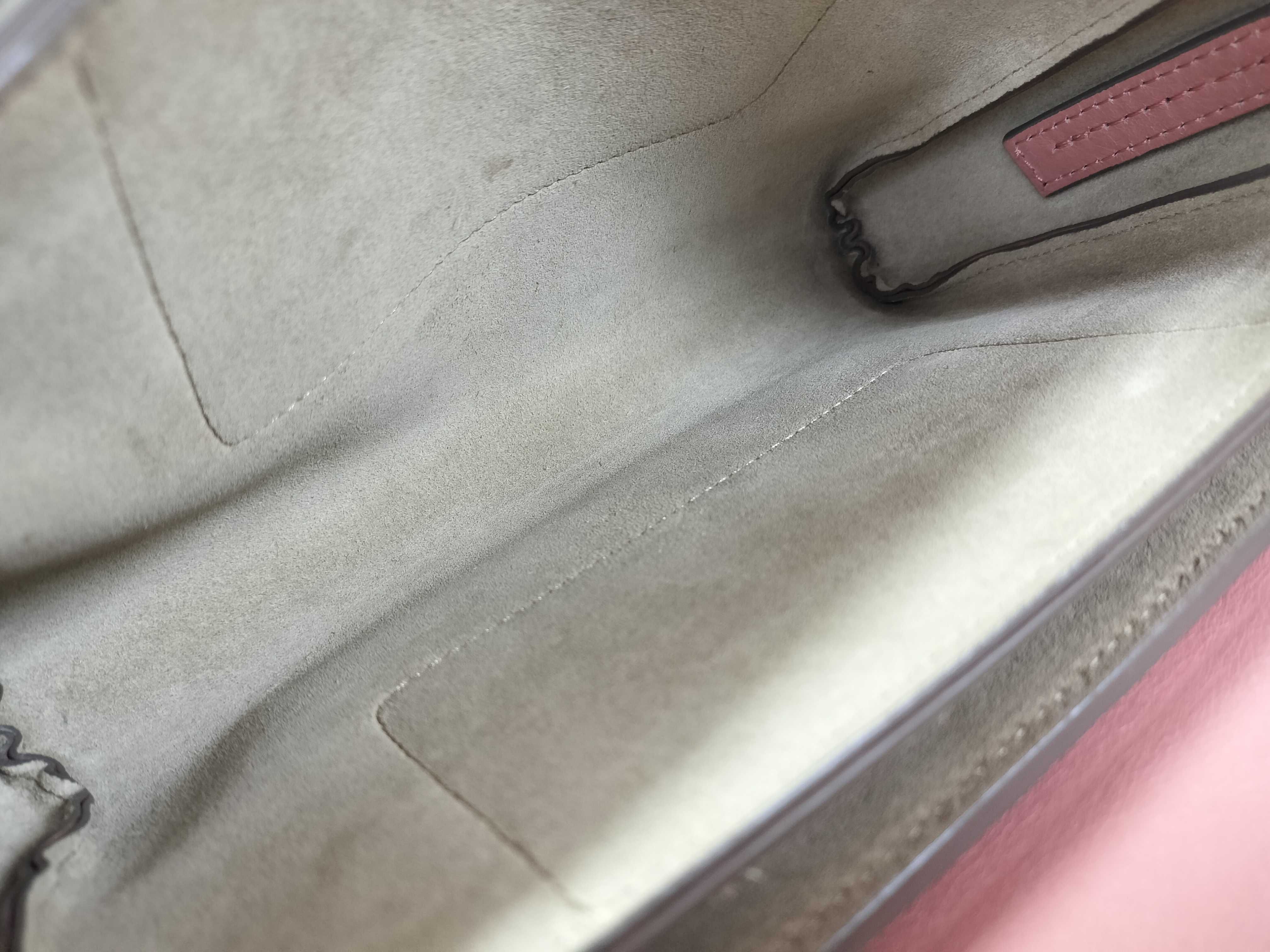 Faye Pink x Beige Suede & Leather Shoulder Bag — view 9