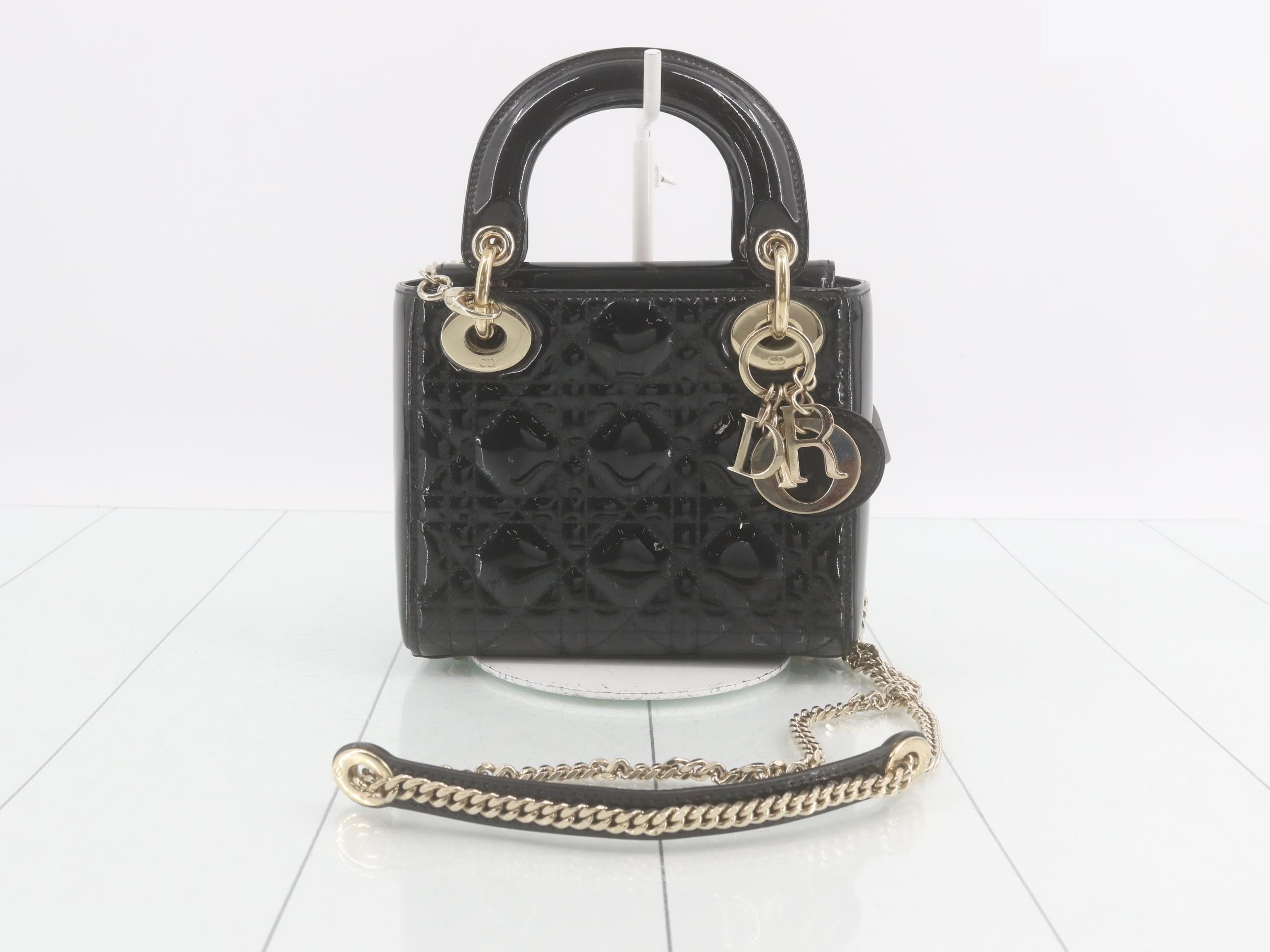 Lady Dior Cannage Enamel 2-Way Shoulder/Handbag