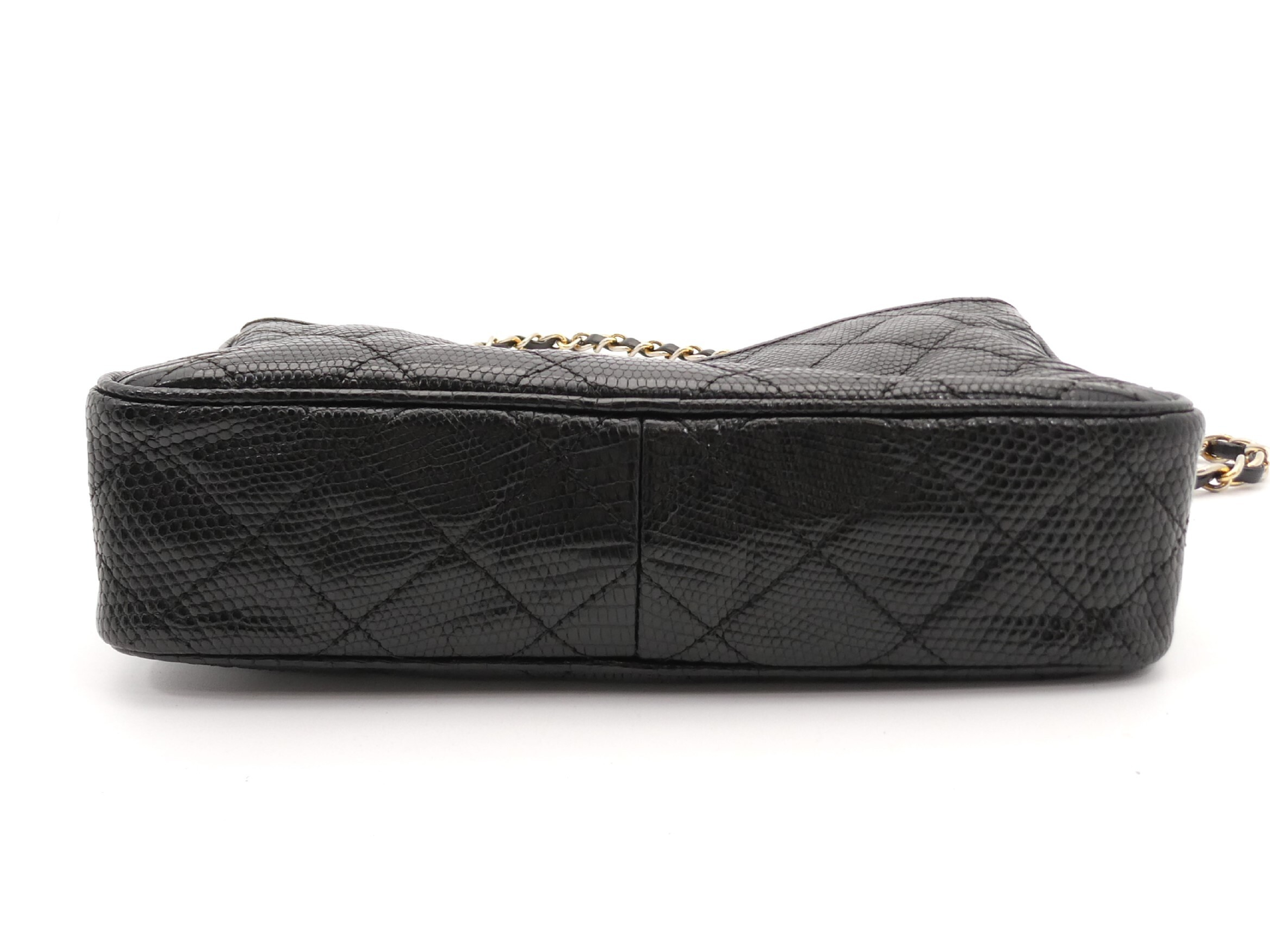 Matelassé Lizard Coco Mark Fringe Chain Shoulder Bag — view 5