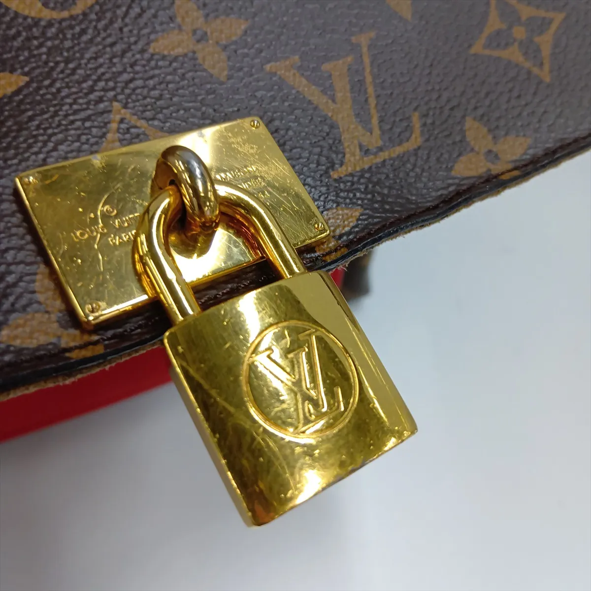 Monogram x Leather Marignan M44286 FL3118 Brown x Red (RFID detected) — view 12