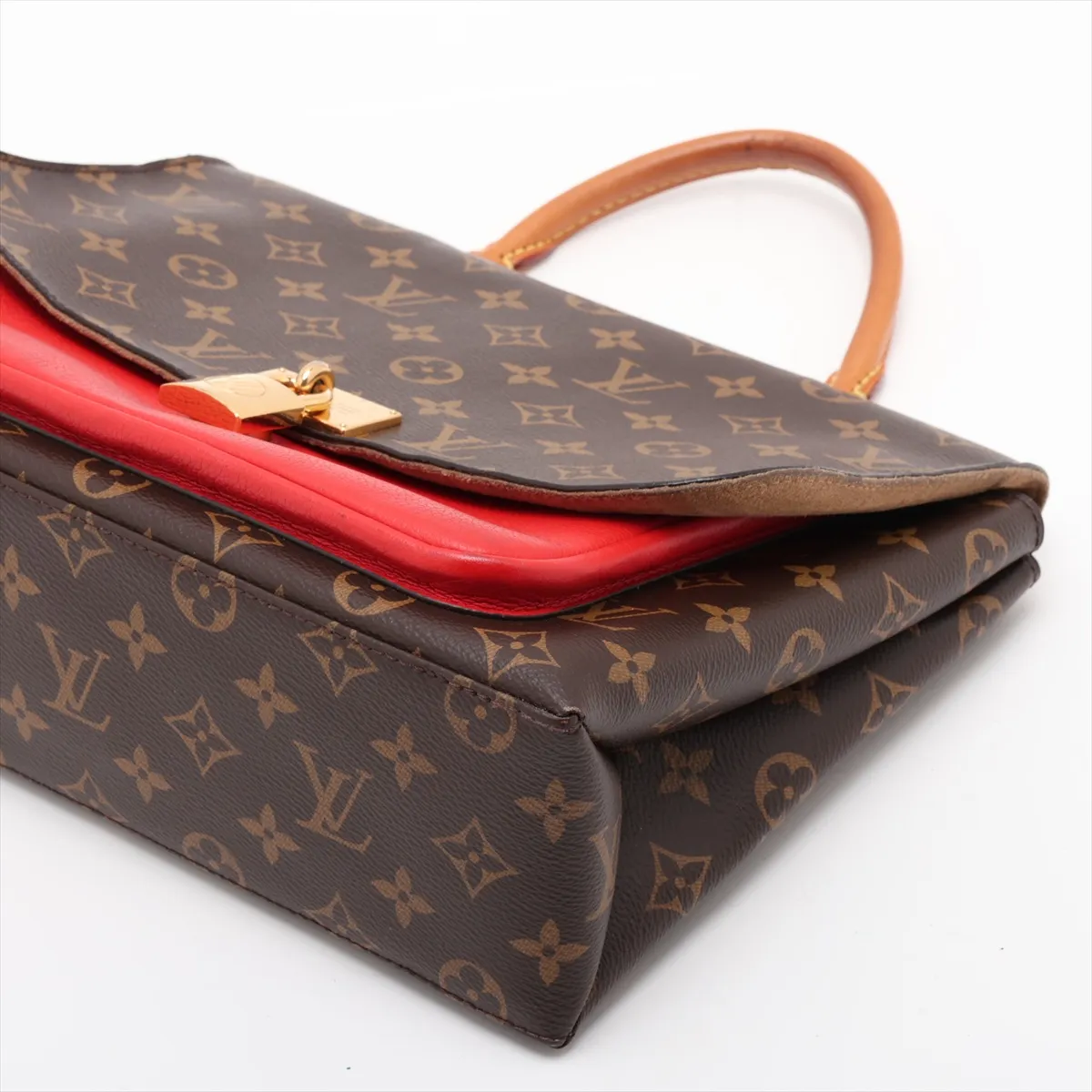 Monogram x Leather Marignan M44286 FL3118 Brown x Red (RFID detected) — view 3