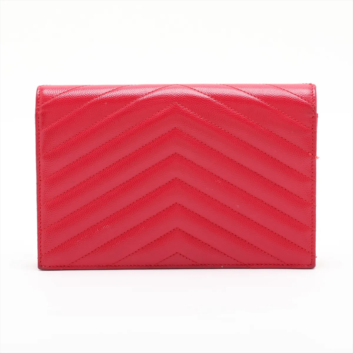 Cassandra Leather Chain Wallet, Red, 393953 — view 2