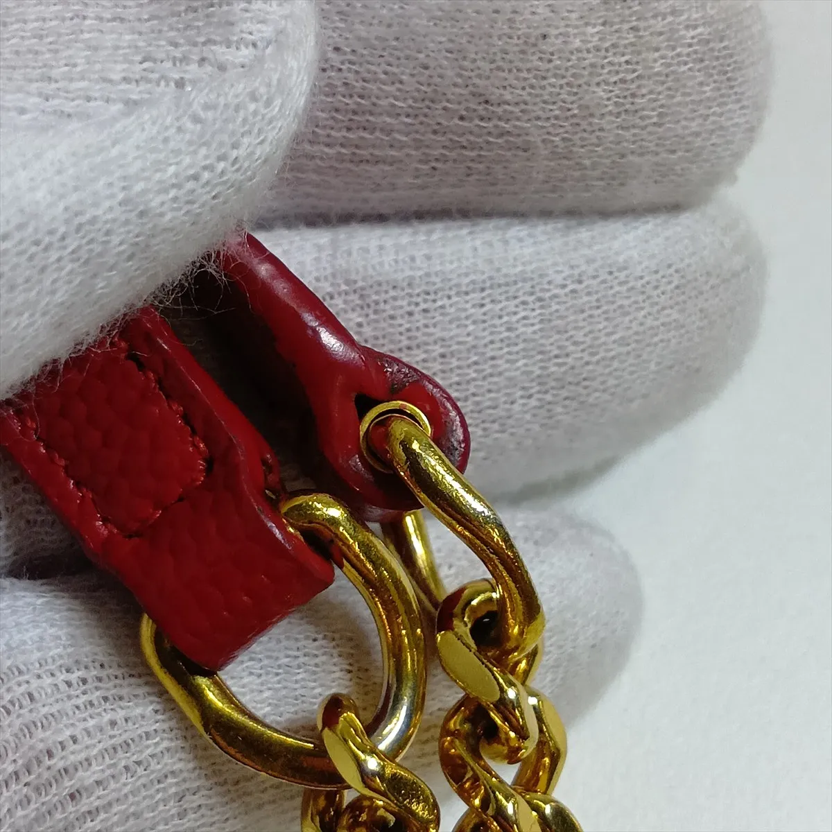 Cassandra Leather Chain Wallet, Red, 393953 — view 14