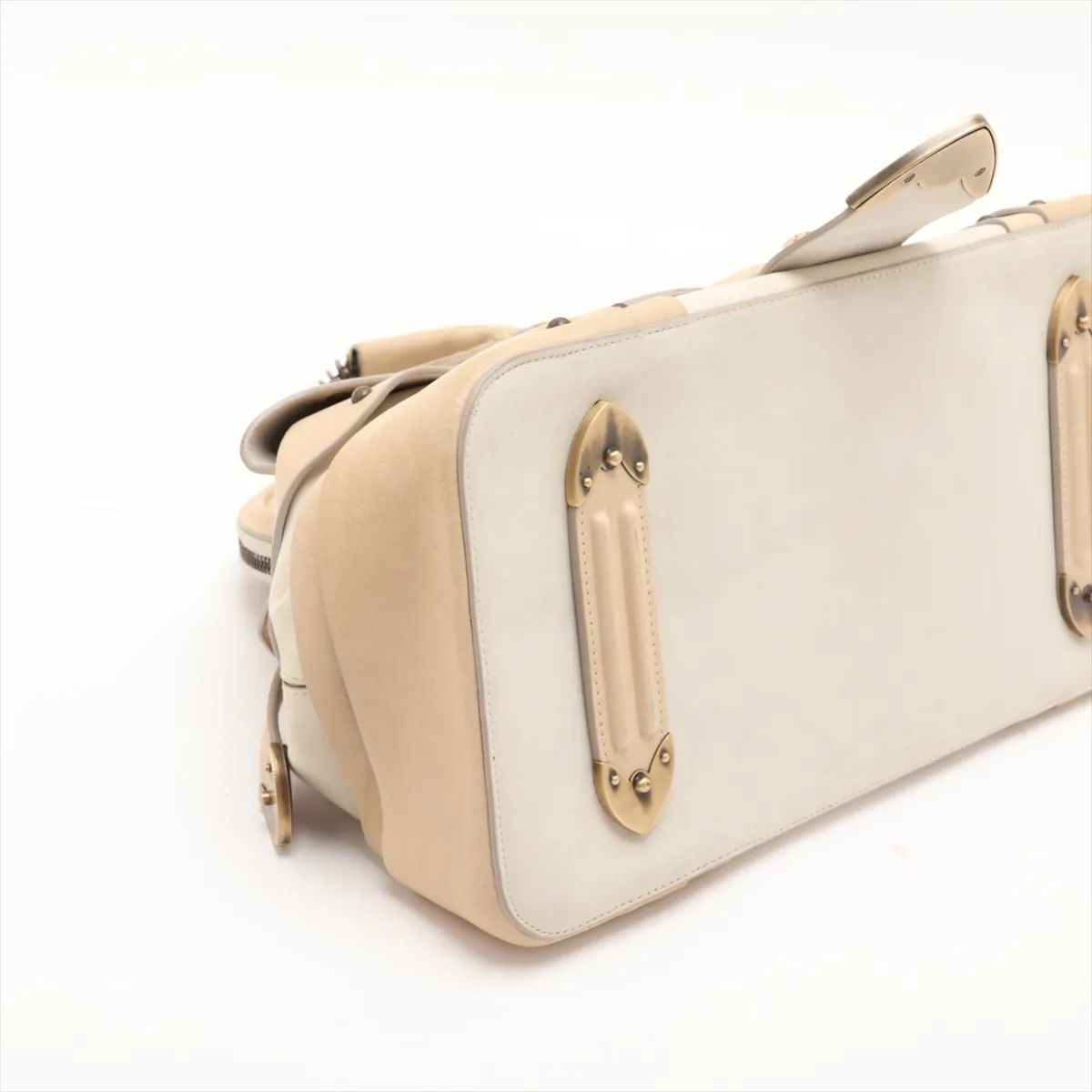 Jeanne Leather Chain Shoulder Bag, Beige — view 4
