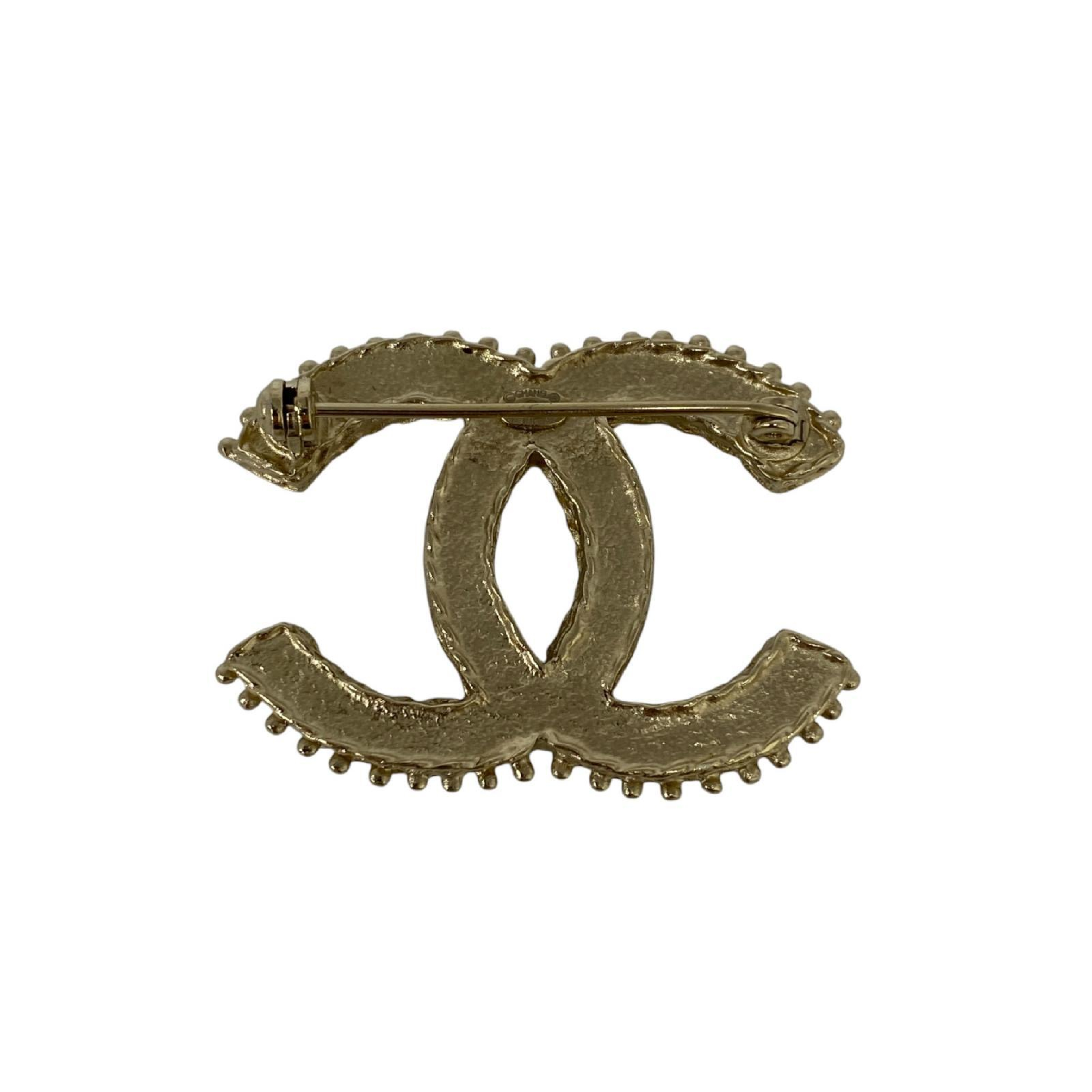 【*Shipped from: Hong Kong*】CHANEL Gold-colored Metal/Rhinestone Coco Mark Brooch A12A Brooch — view 7
