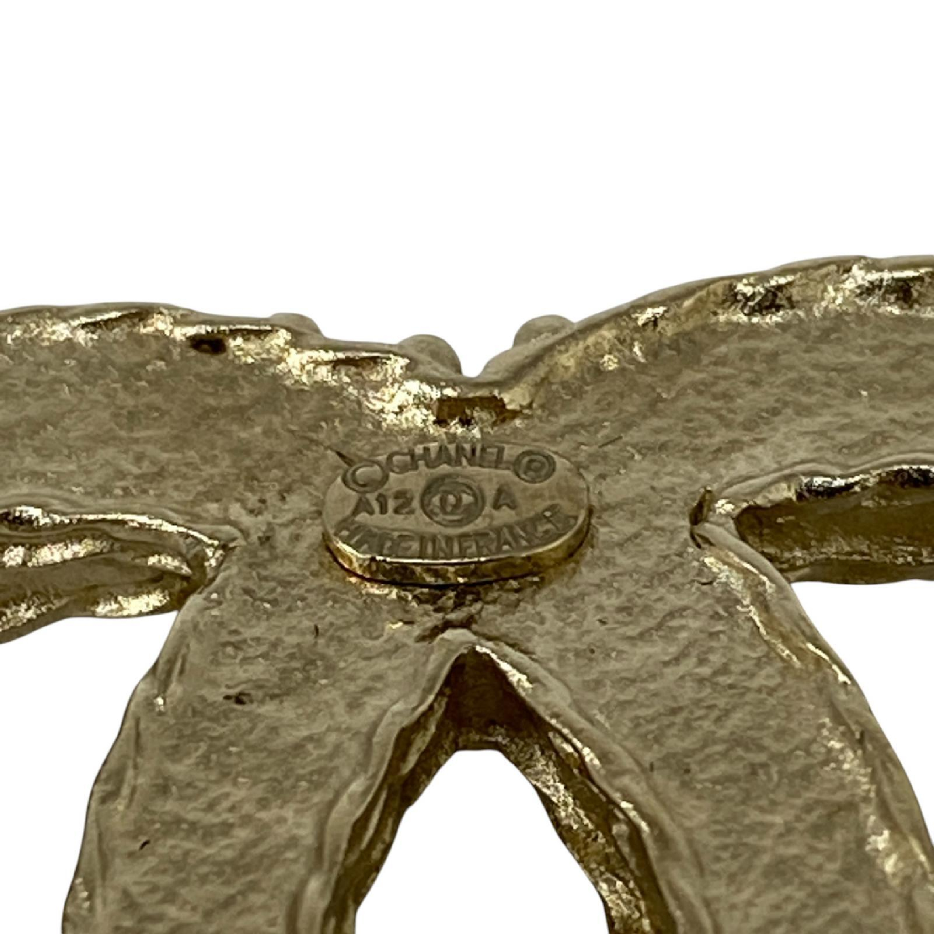 【*Shipped from: Hong Kong*】CHANEL Gold-colored Metal/Rhinestone Coco Mark Brooch A12A Brooch — view 8