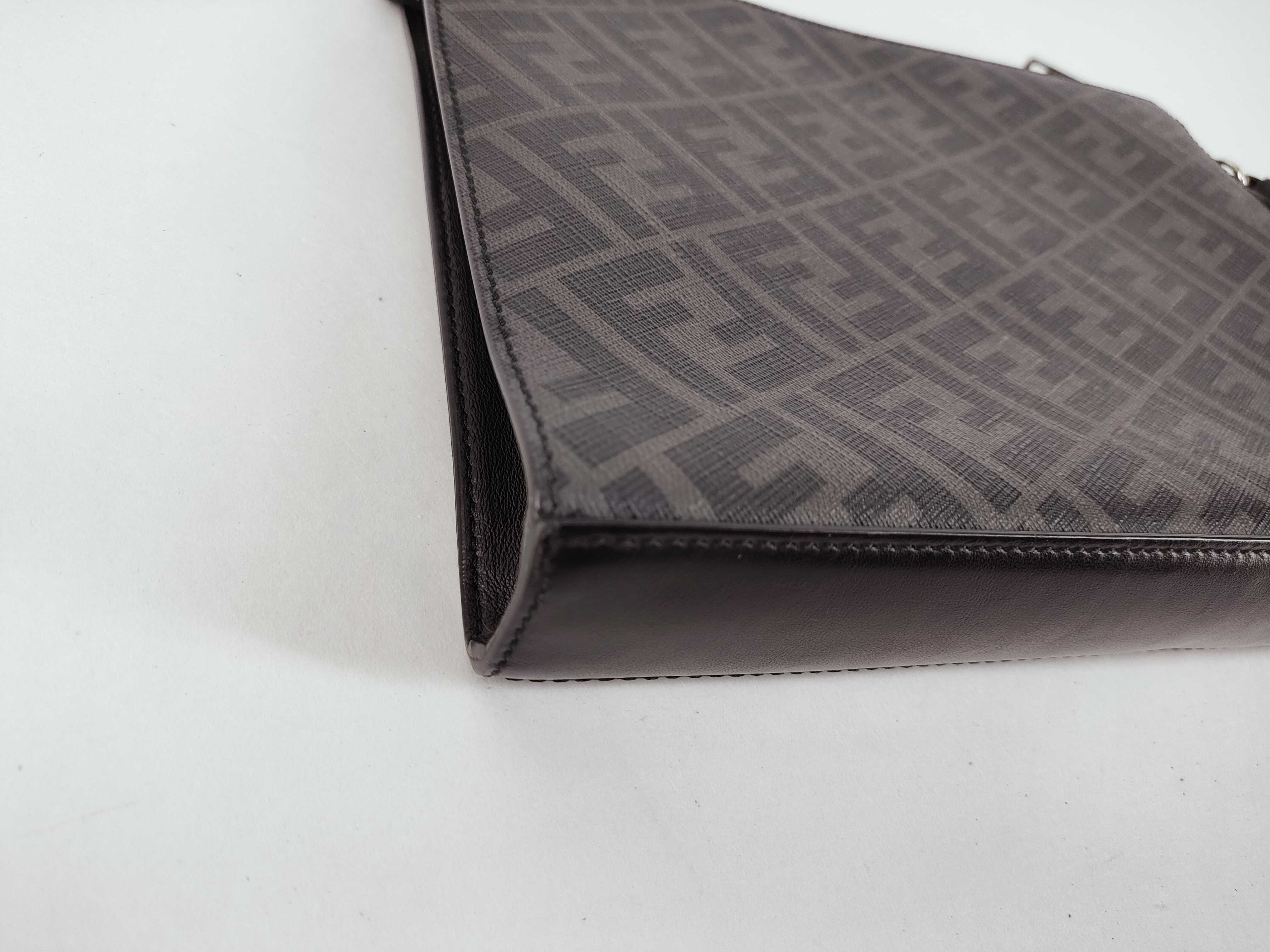 Zucca pattern Fendi Zucca Flat Slim Diagonal Clutch Bag — view 6