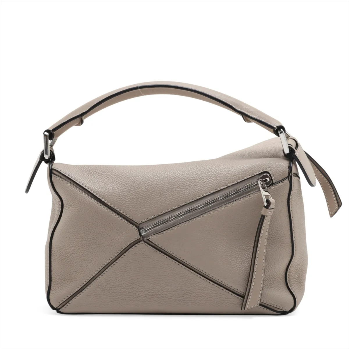 Puzzle Bag Small Leather 2-Way Handbag Beige — view 2