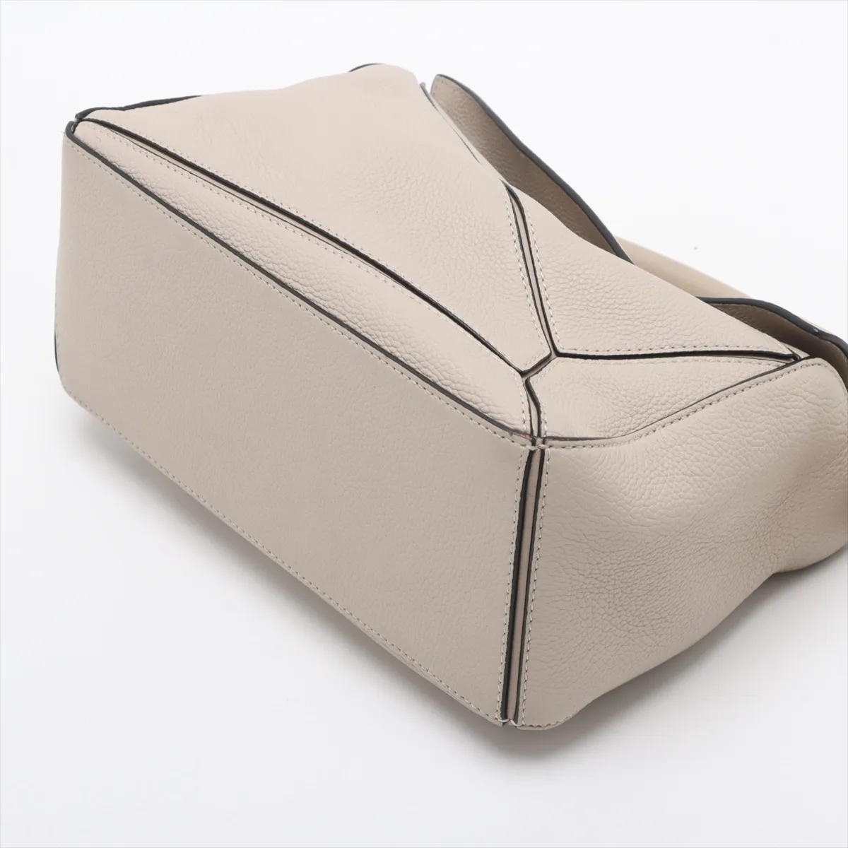 Puzzle Bag Small Leather 2-Way Handbag Beige — view 3