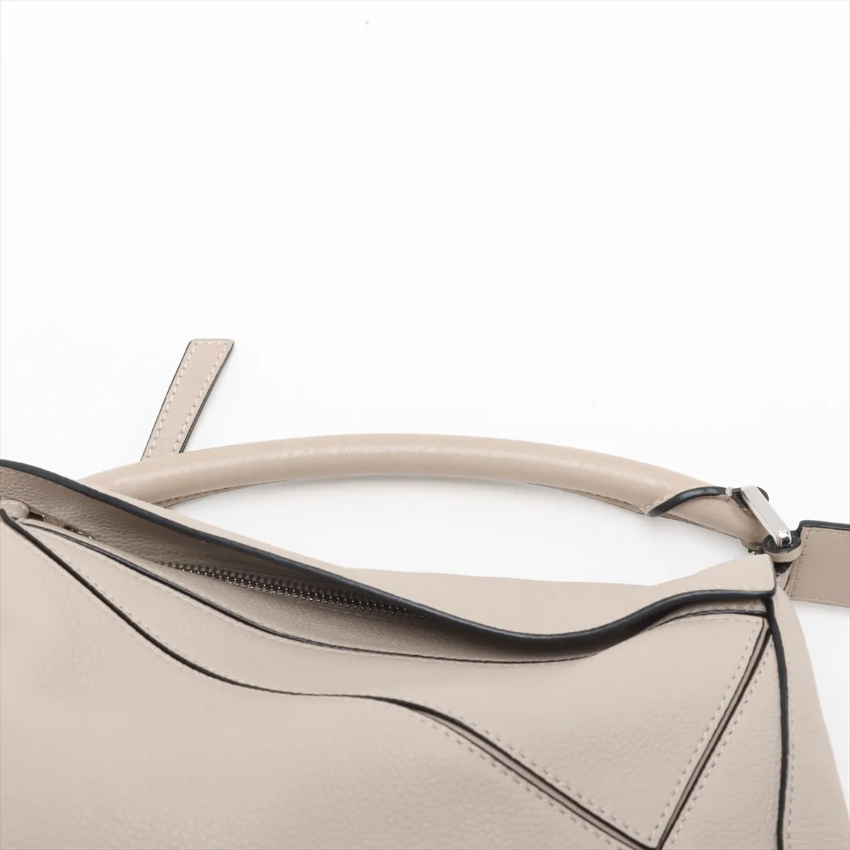 Puzzle Bag Small Leather 2-Way Handbag Beige — view 6