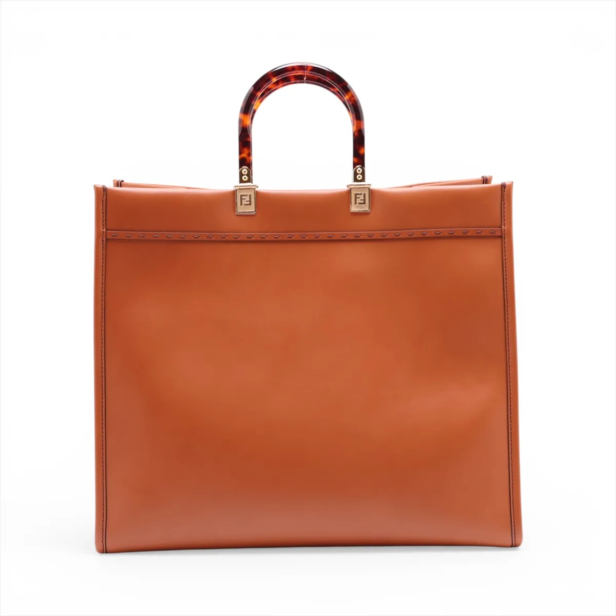 Sunshine Leather Tote Bag, Brown, 8BH372 — view 2