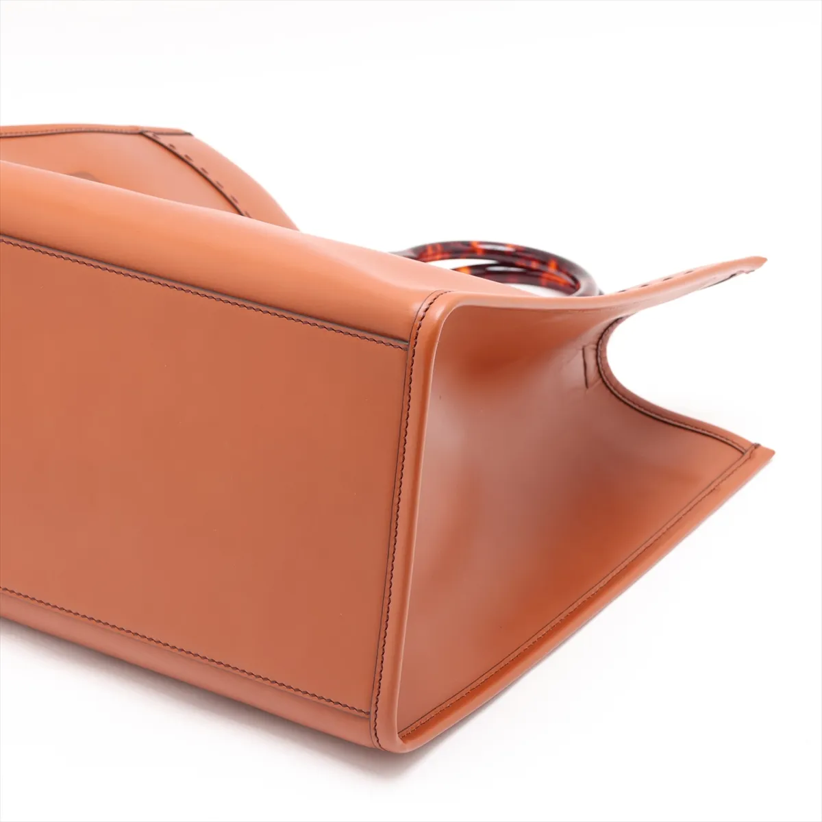Sunshine Leather Tote Bag, Brown, 8BH372 — view 3