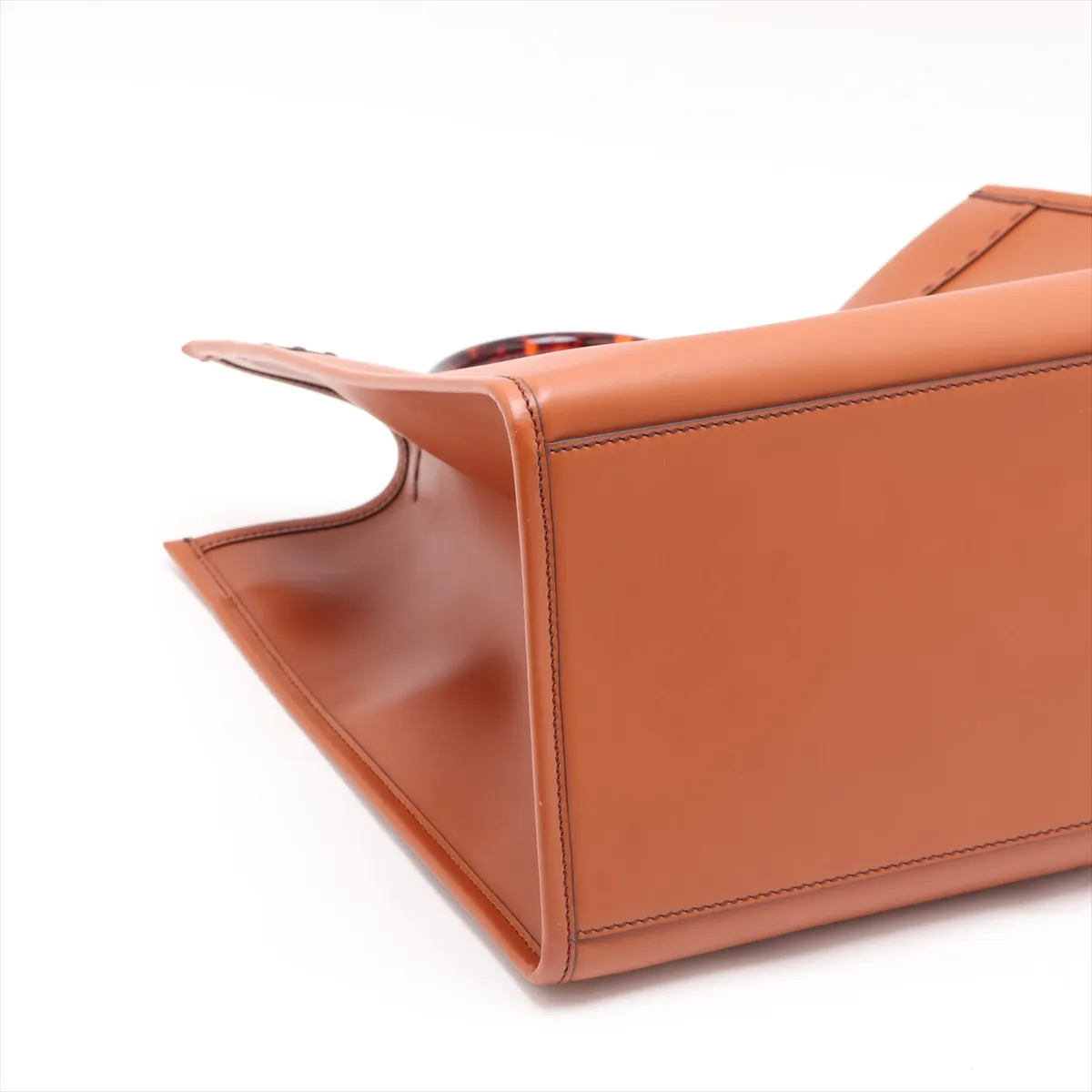 Sunshine Leather Tote Bag, Brown, 8BH372 — view 4