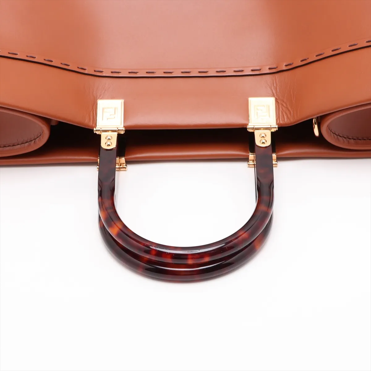 Sunshine Leather Tote Bag, Brown, 8BH372 — view 5