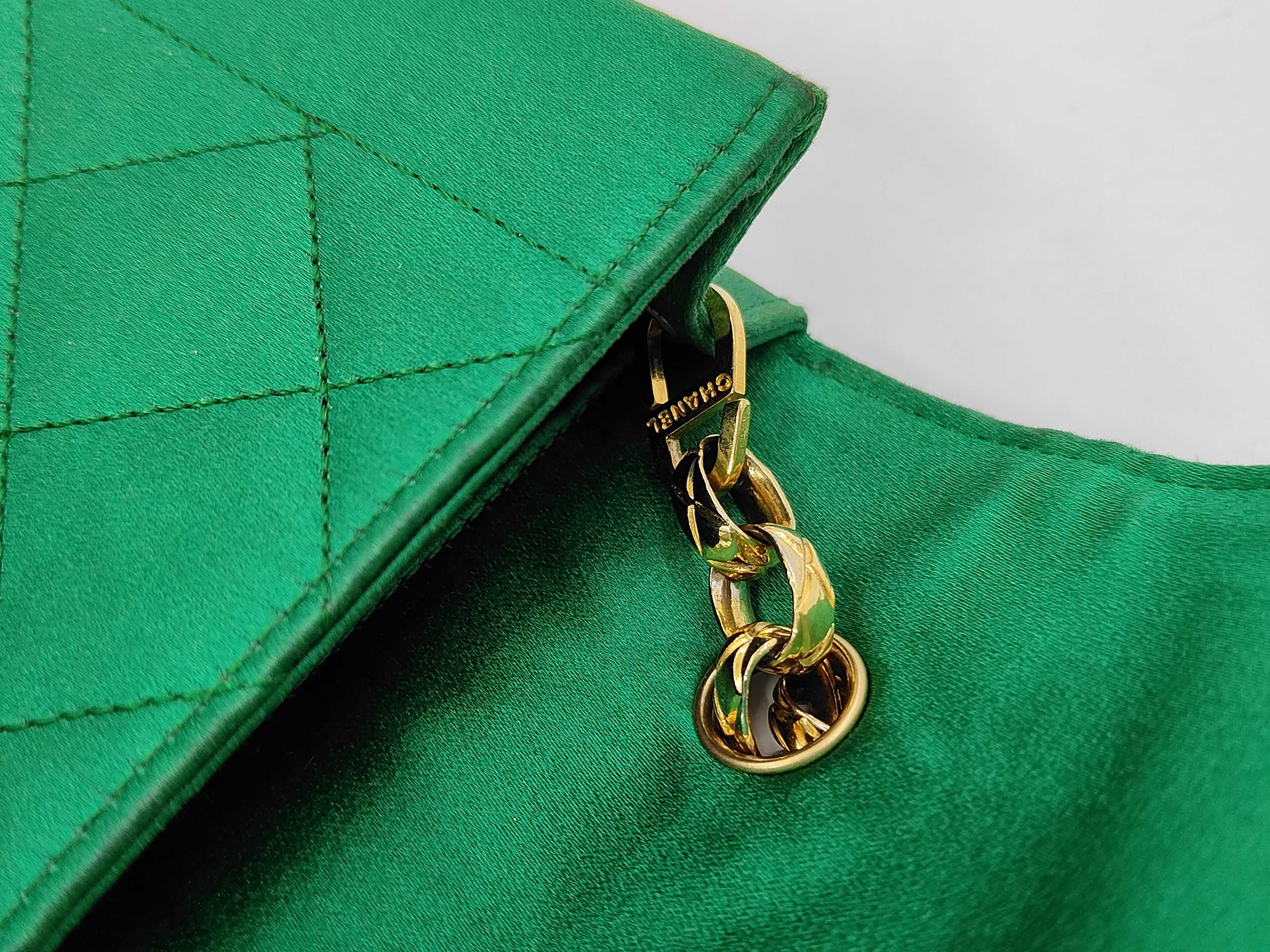 Diana Mini Matelassé Chain Shoulder Bag with GP Hardware, Satin, Green — view 8