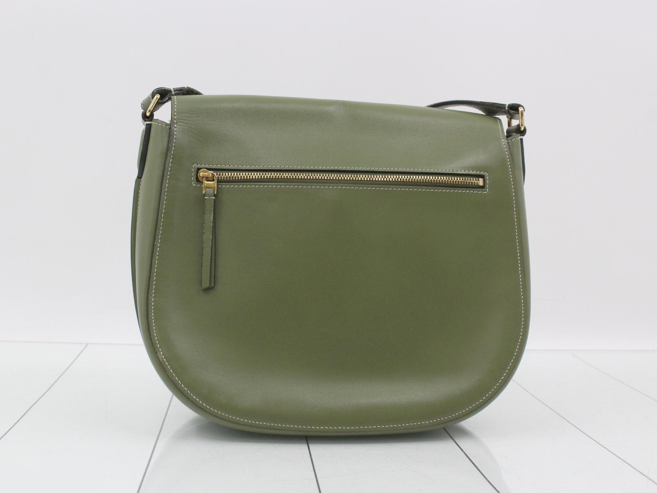 Trotter Shoulder Bag, Calfskin, Green/Khaki — view 2