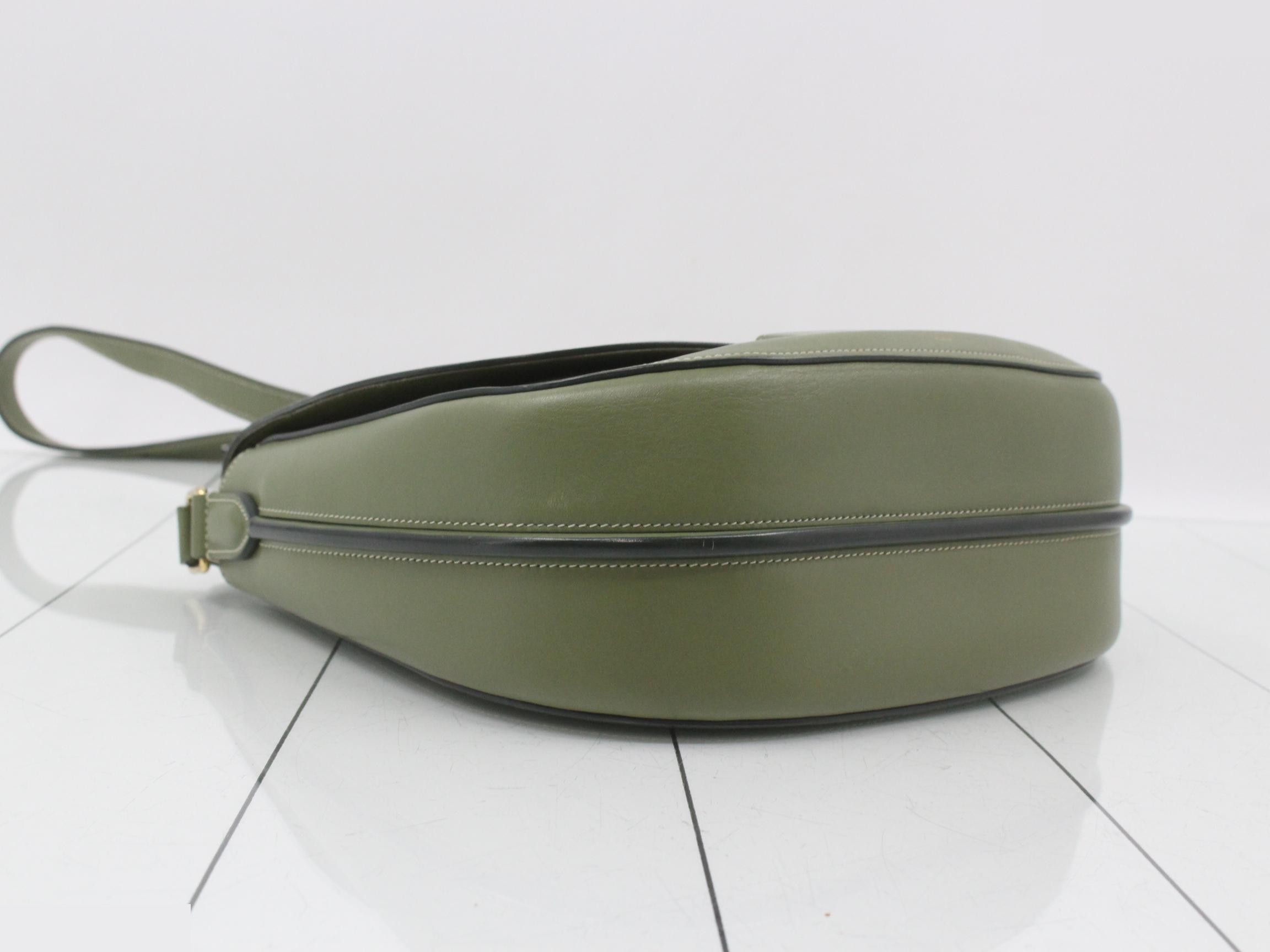 Trotter Shoulder Bag, Calfskin, Green/Khaki — view 5